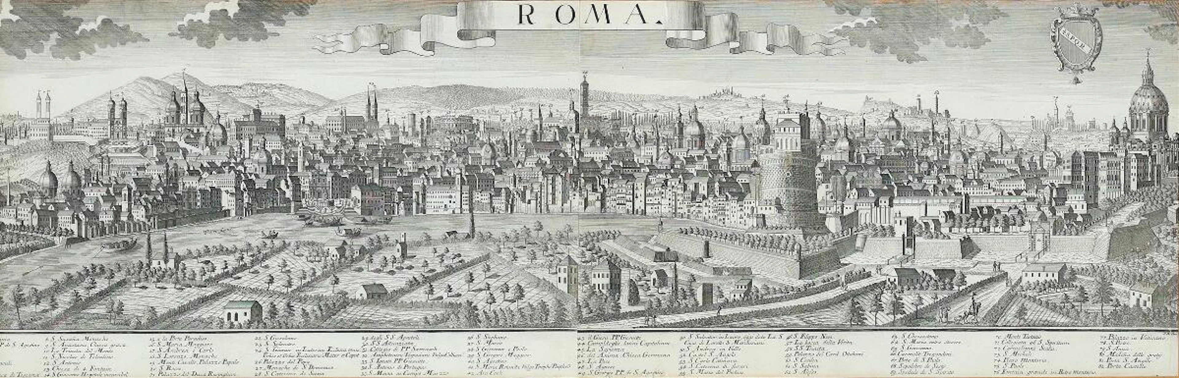 Georg Balthasar Probst, after, 18th century: "Roma". Prospect of Rome.