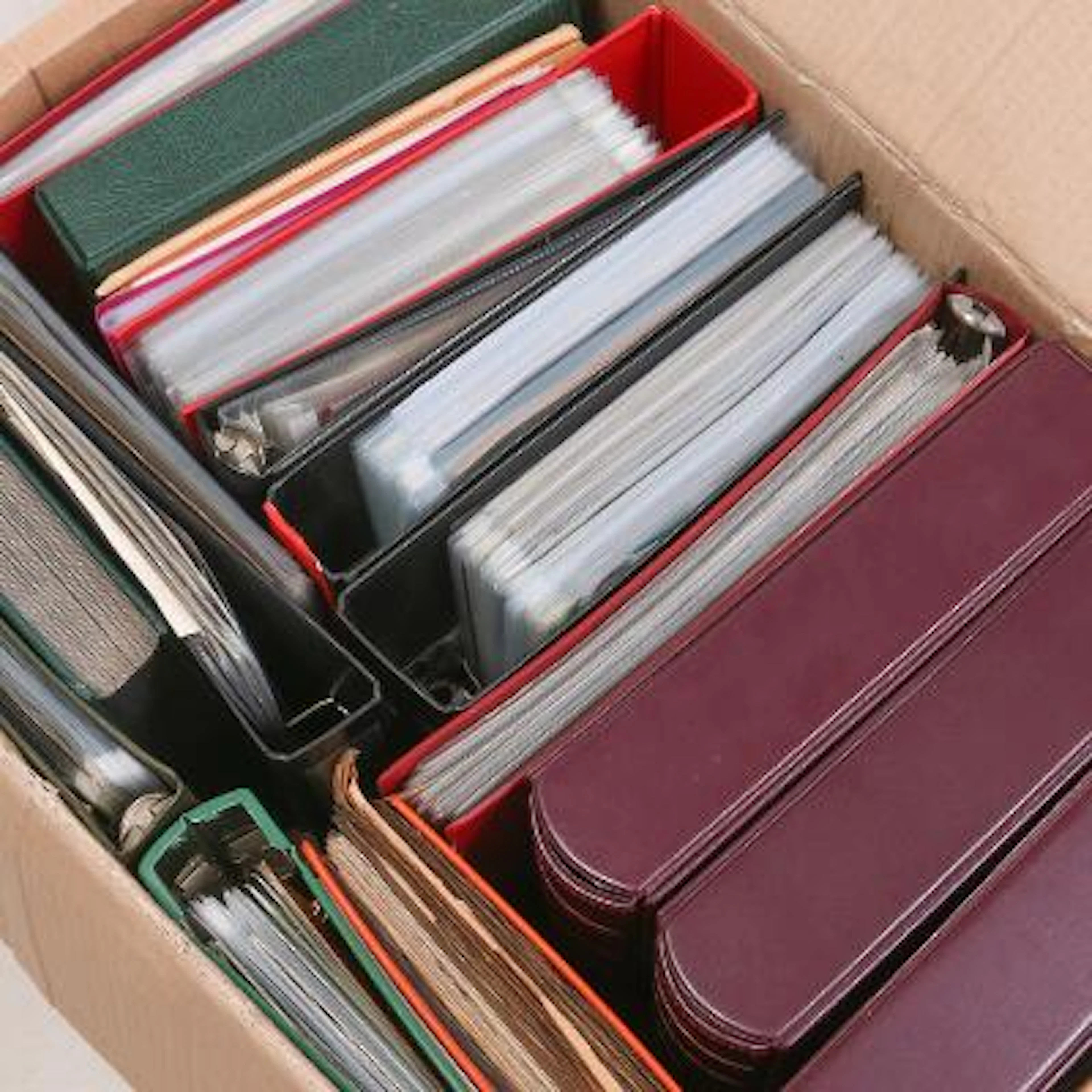 Christmas. Large accumulation in a large box with many whole sheets