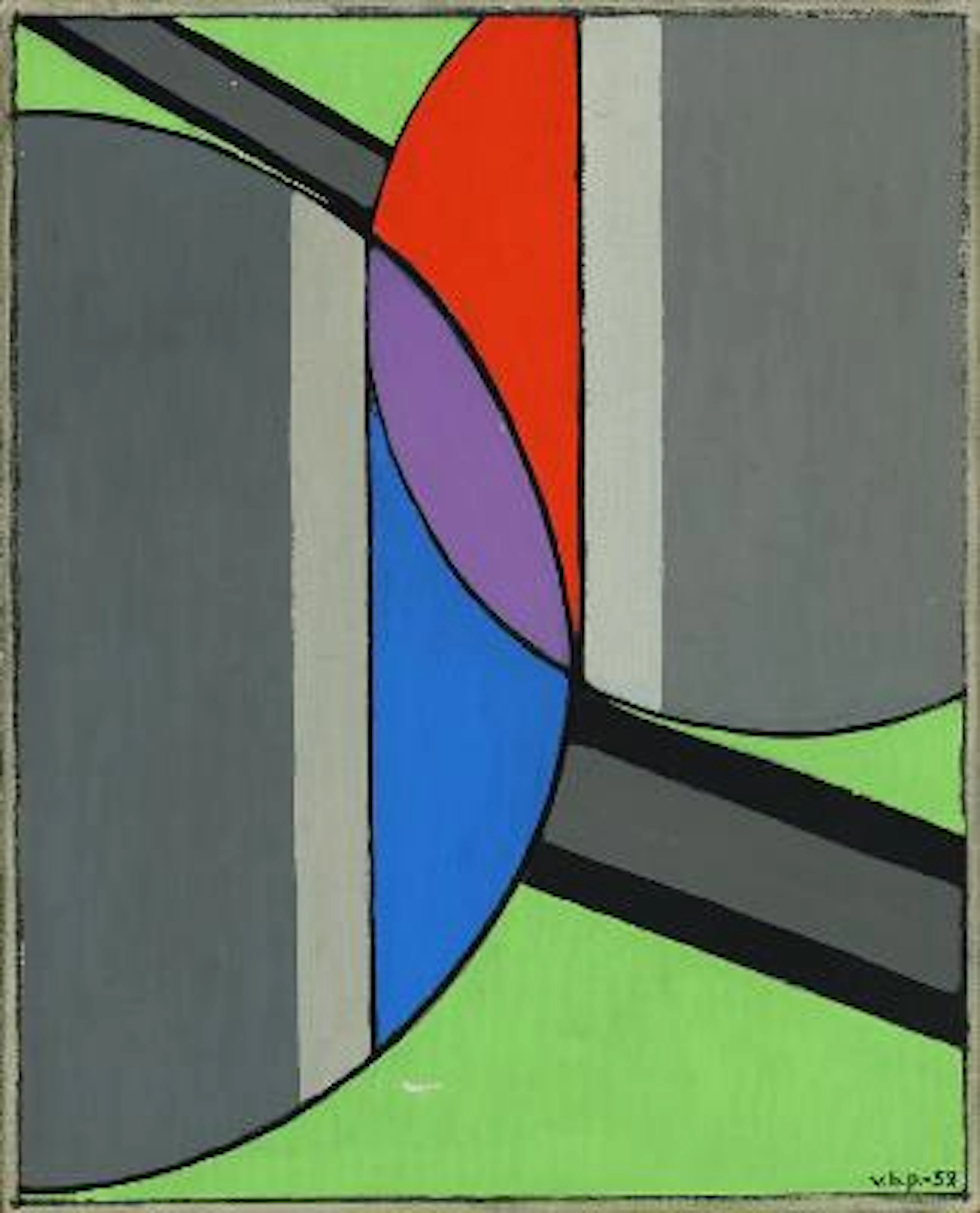 Vilhelm Bjerke-Petersen: Untitled. Signed v.b.p. 52. Oil on canvas.