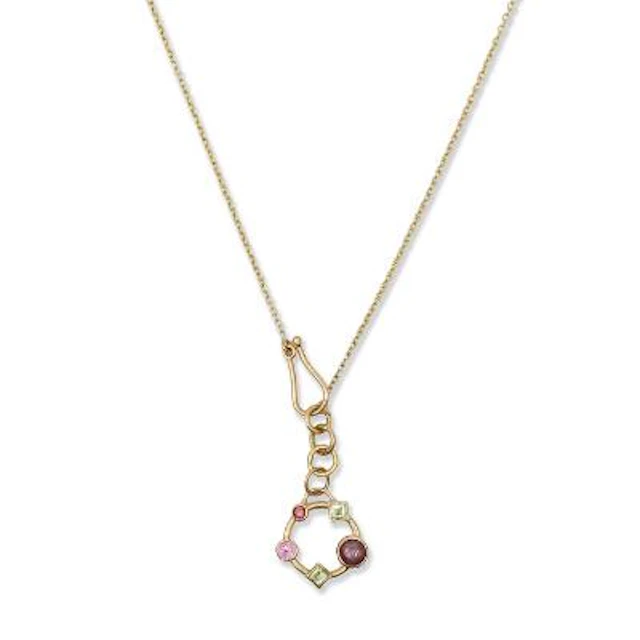 Natascha Trolle: A necklace set with a star ruby, spinel and two tourmalines