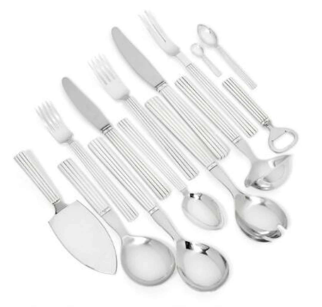 Sigvard Bernadotte: "Bernadotte". Sterling silver cutlery set. Made