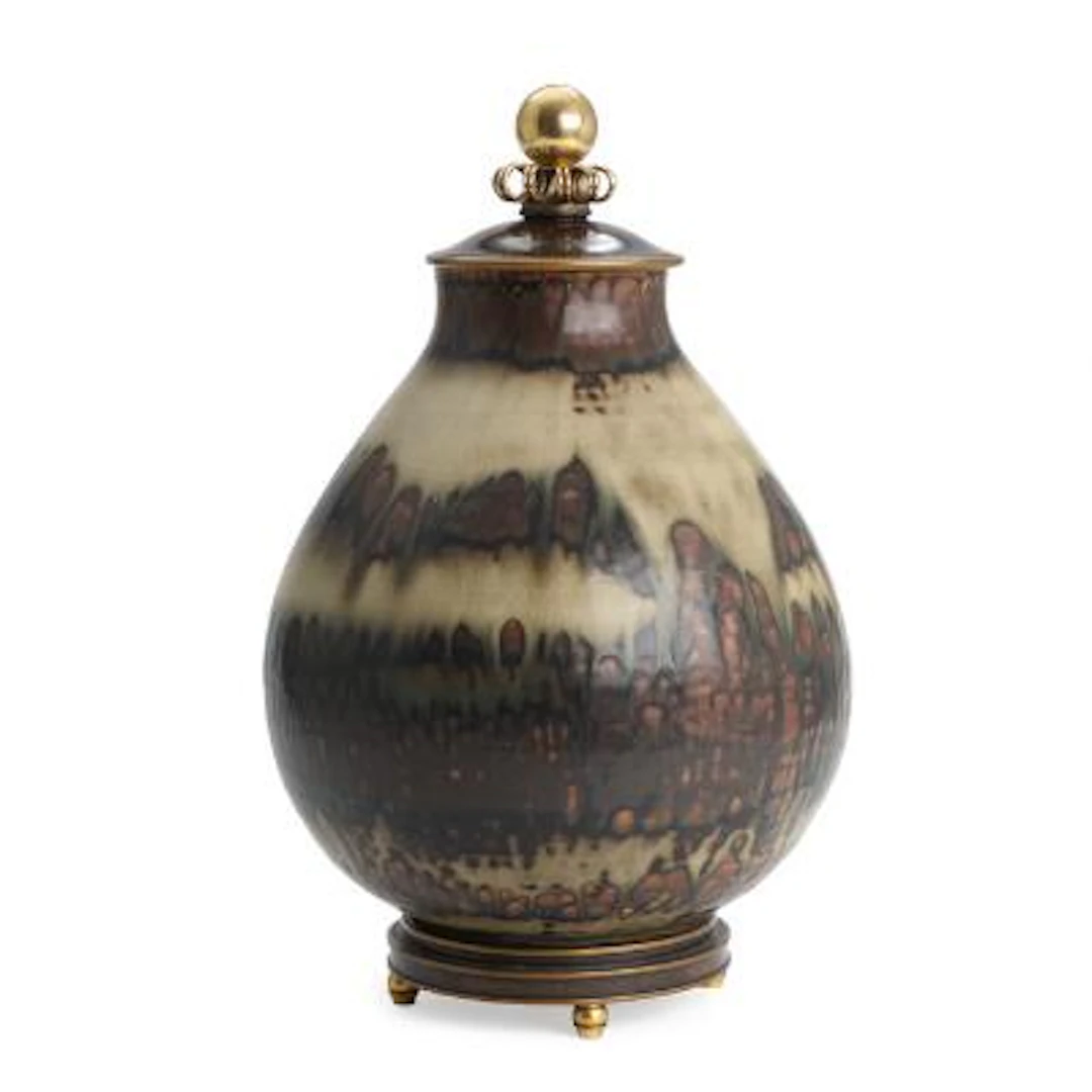 Carl Halier, Knud Andersen: A stoneware lid jar decorated with Sung