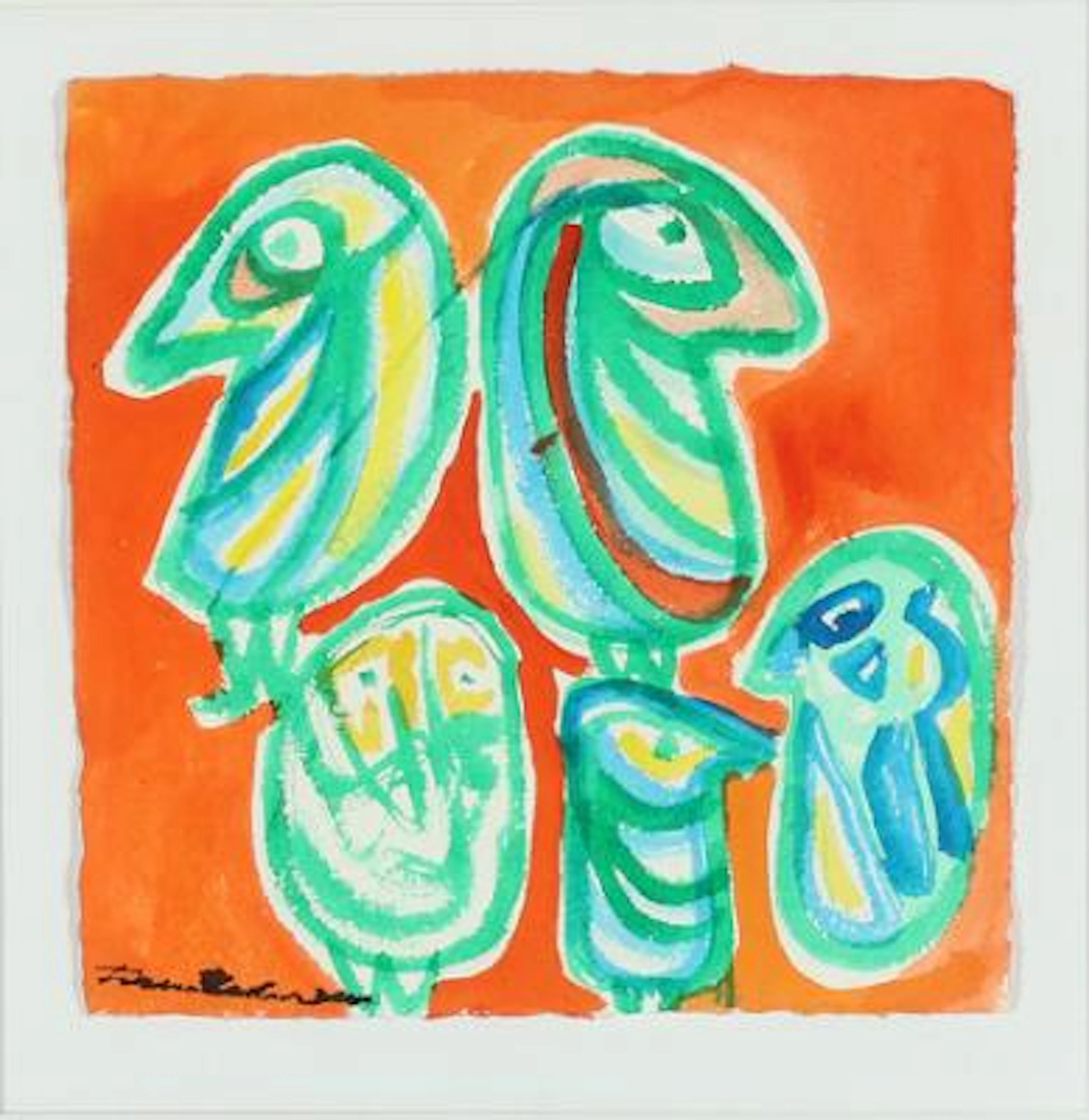 Finn Pedersen: Two compositions. Both signed Finn Pedersen. Watercolour