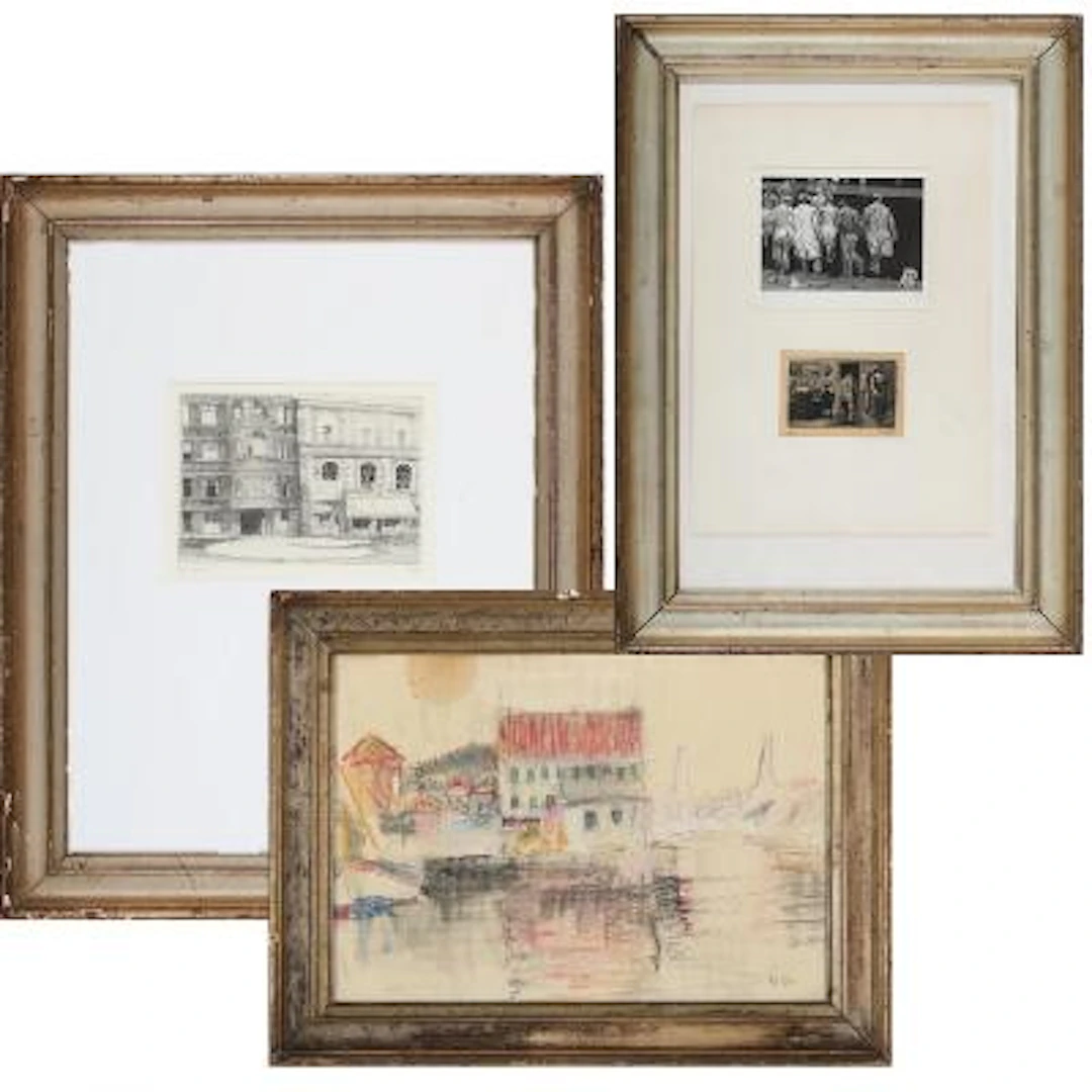 Three frames of gilded profiled wood. c. 1900. External measurements