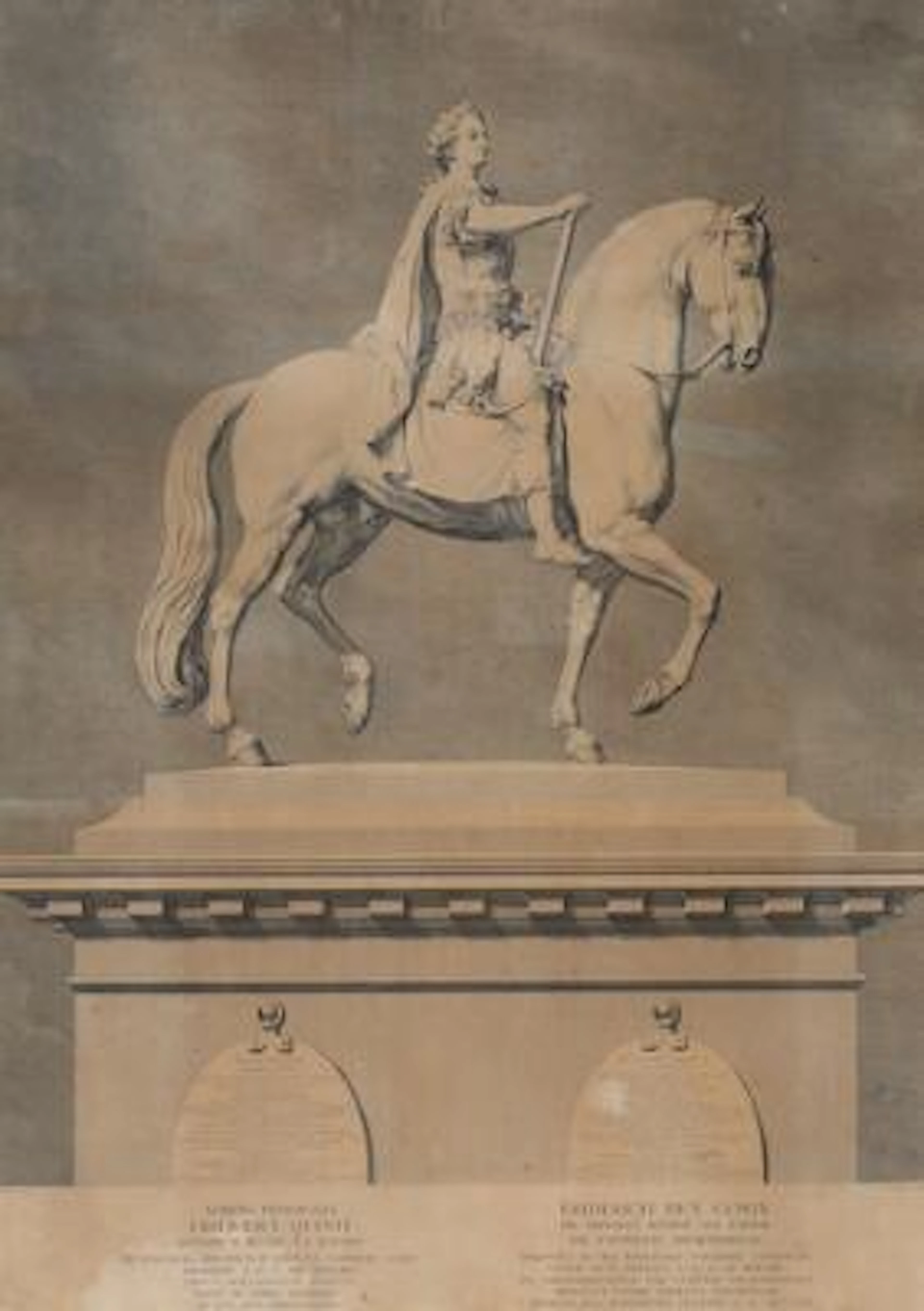 J. M. Preisler (after Jacques Saly): The equestrian statue of King