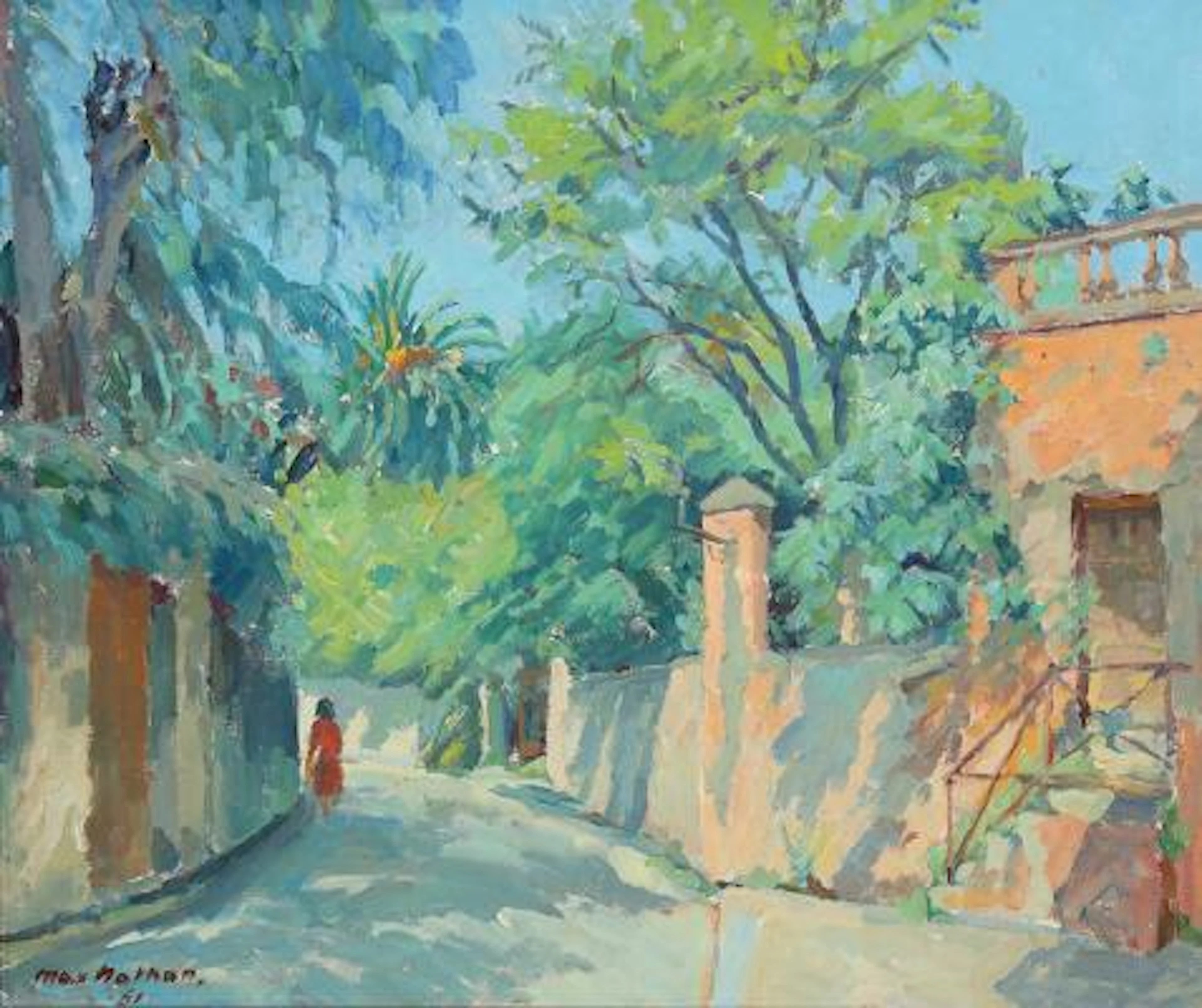 Max Nathan: Scenery from a Southern Street. Signed Max Nathan - 51.