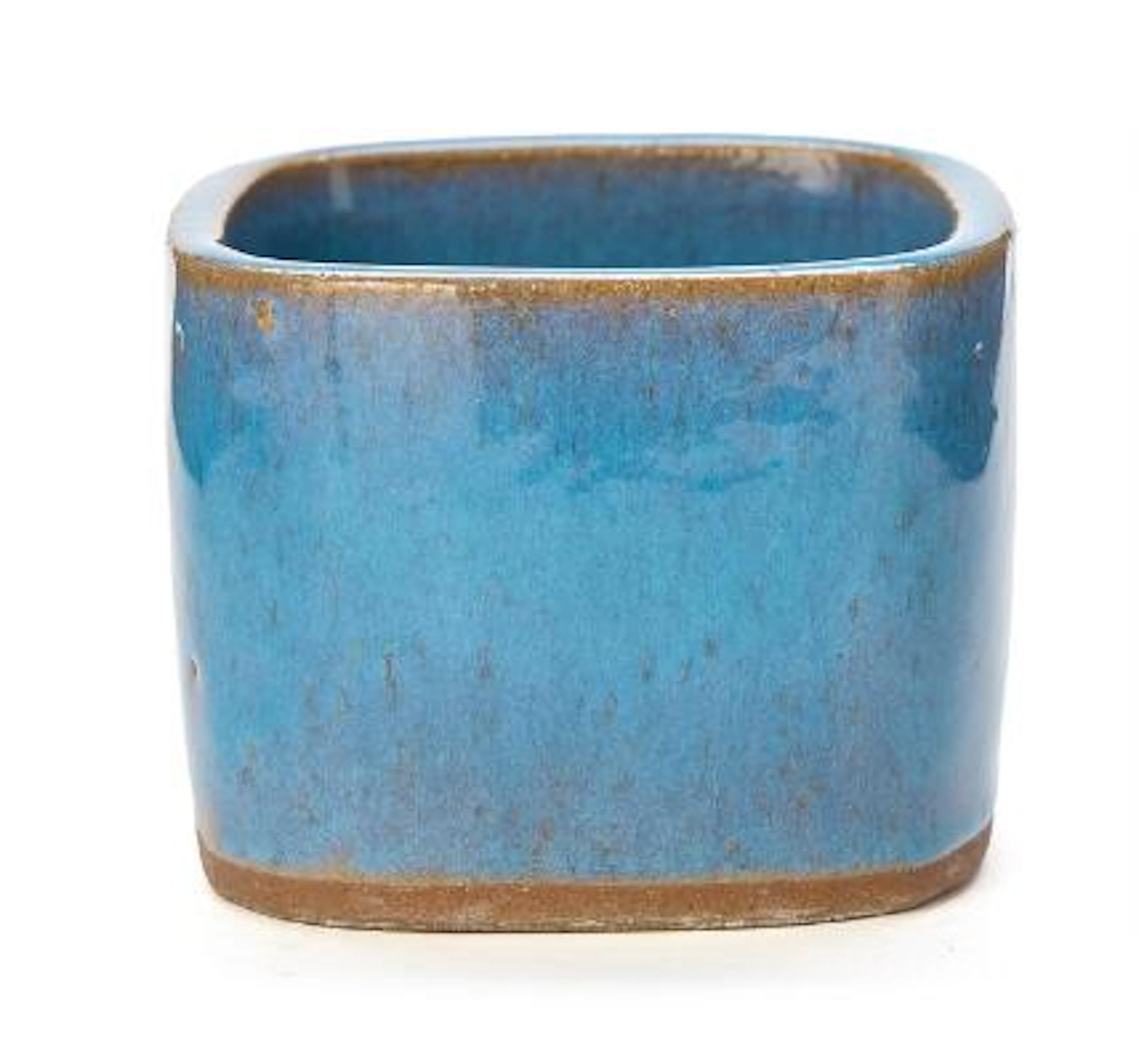 Christian Poulsen: A four-sided stoneware bowl. Decorated with blue