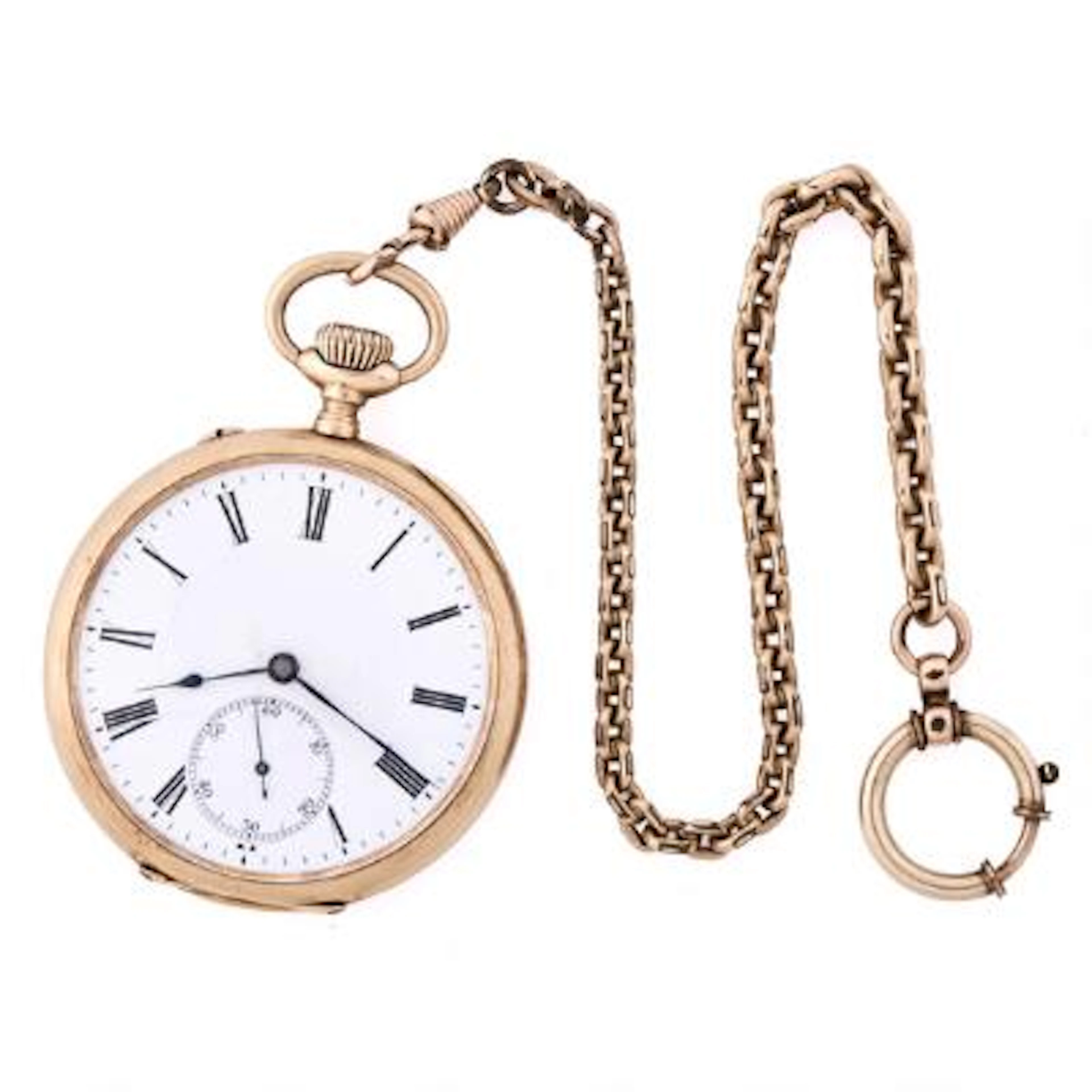IWC: Pocket watch of 14k gold. Mechanical movement with lever escapement