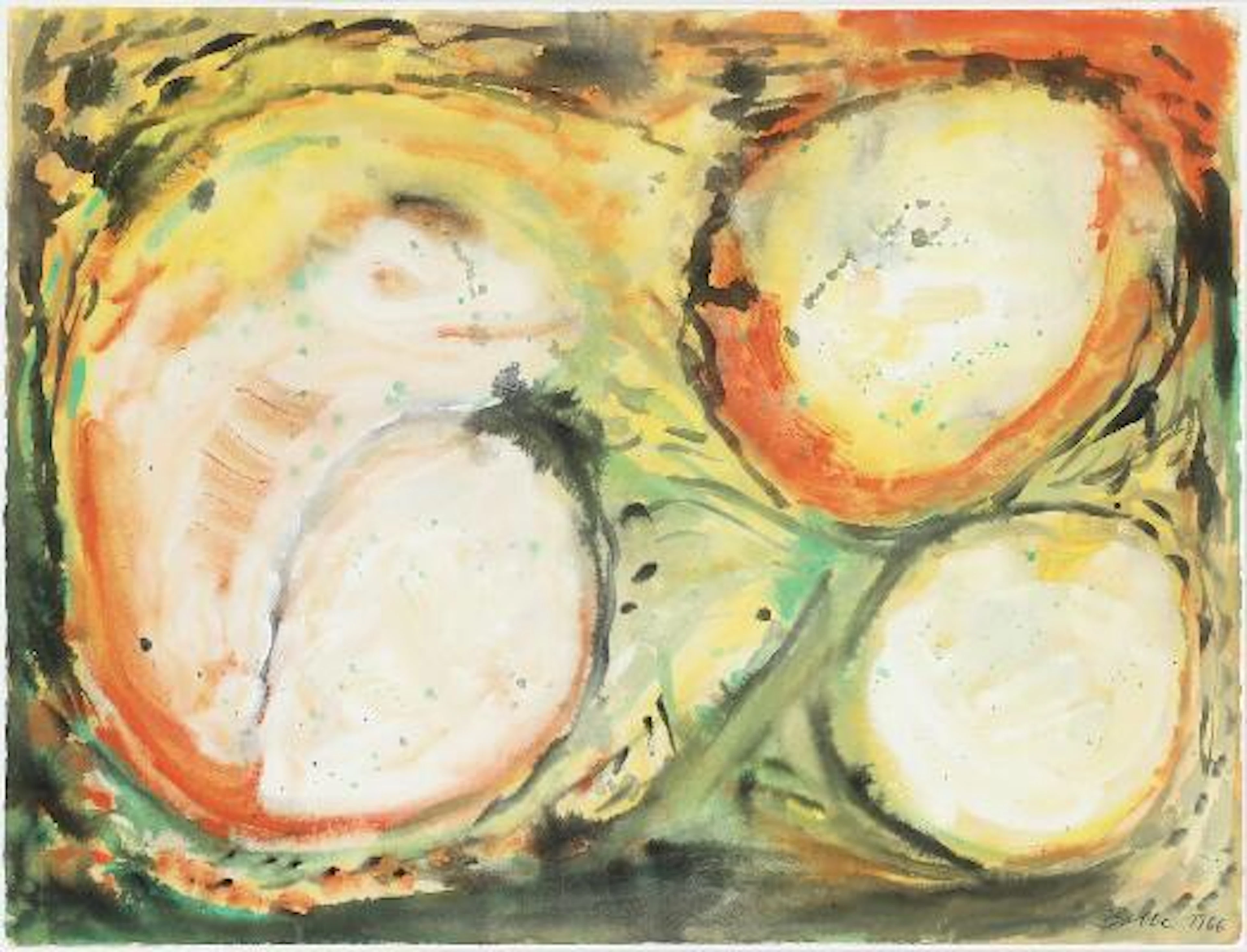 Mogens Balle: Untitled, 1966. Signed Balle 1966. Gouache on paper.