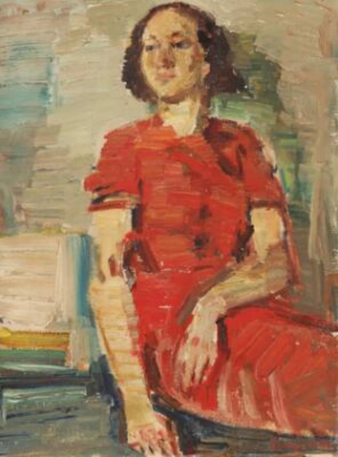 Ludvig Jacobsen: Study of a woman. Signed Ludvig Jacobsen. Oil on