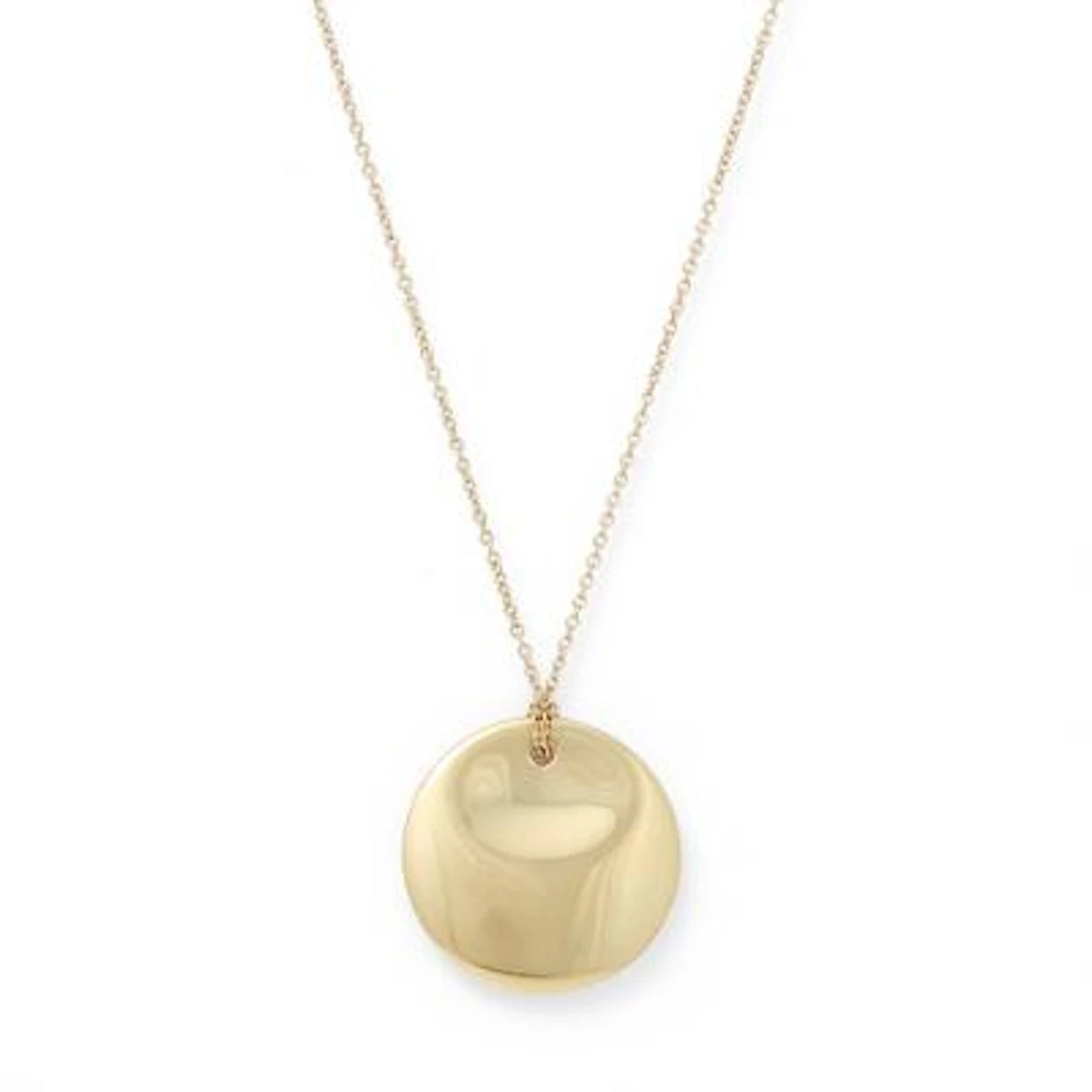 Tiffany & Co.: A necklace set with a round pendant of 18k gold. Design