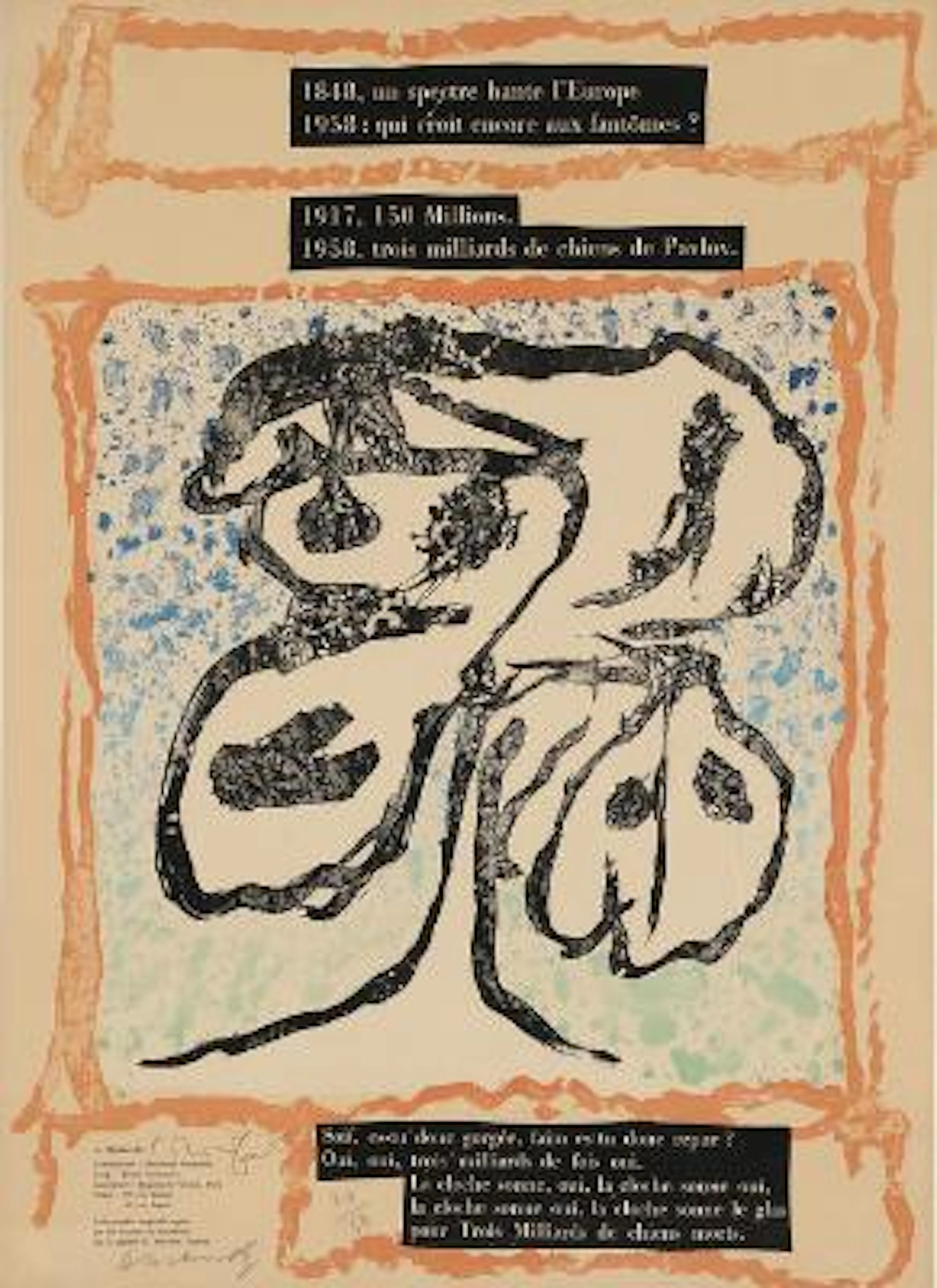 Pierre Alechinsky: "A Maiakovski", 1958. Signed Alechinsky, 20/50.