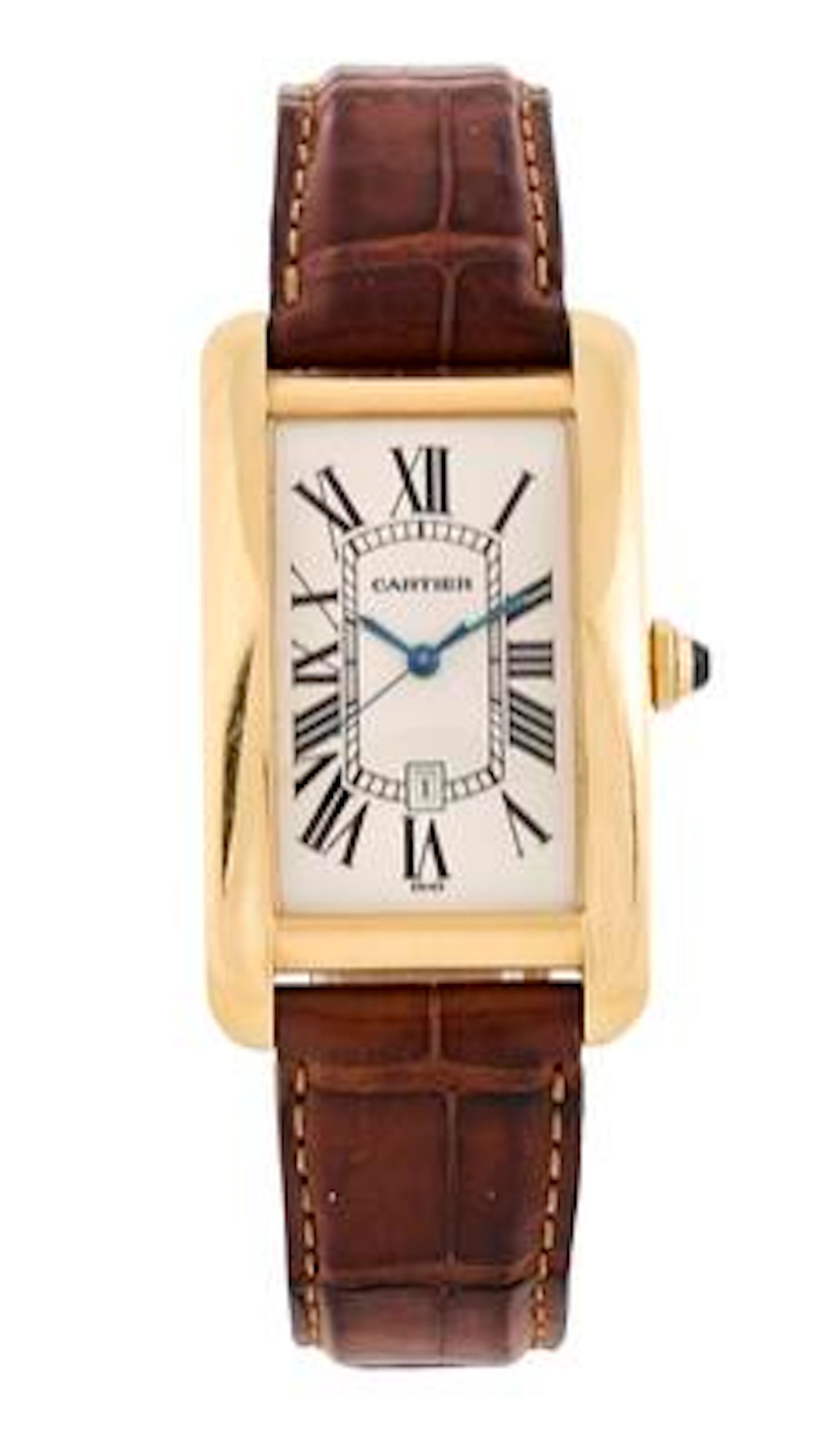 Cartier: Tank Américaine of 18k gold, ref. 1740. Mechanical movement