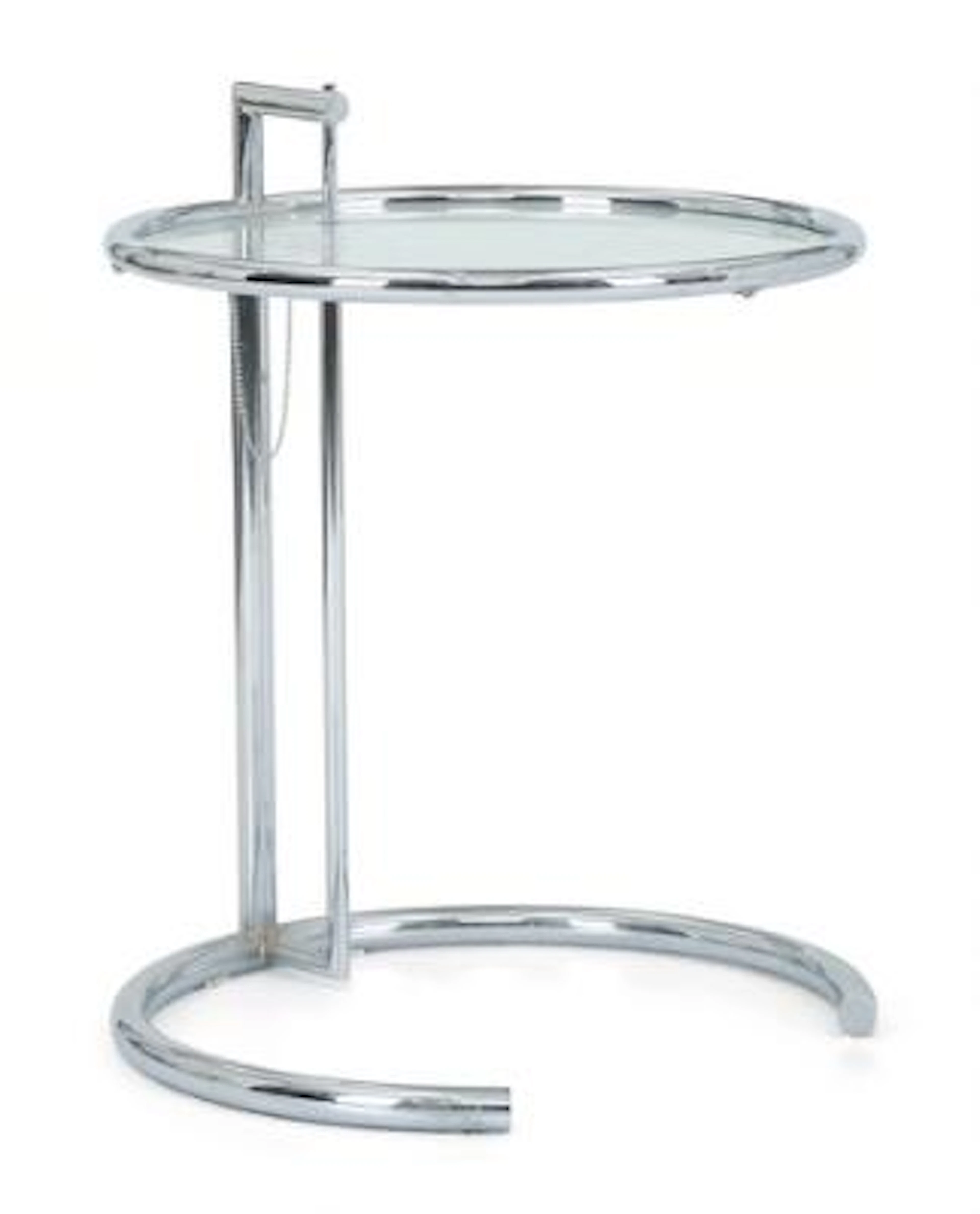 Eileen Gray: Side table with tubular chromed steel frame and circular