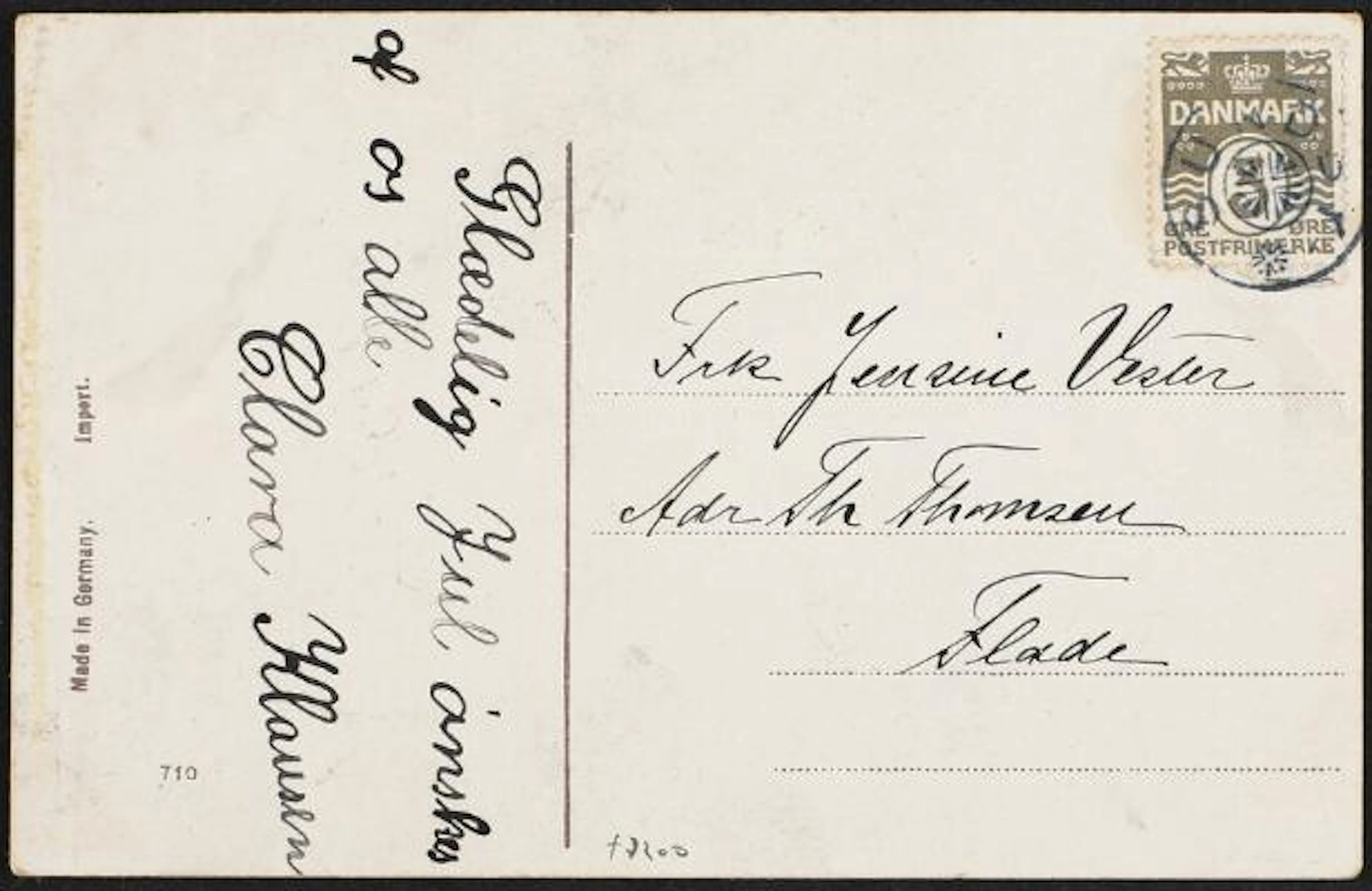 SUNDBY. Stjernestempel på lokalt brevkort. Meget sjældent stempel