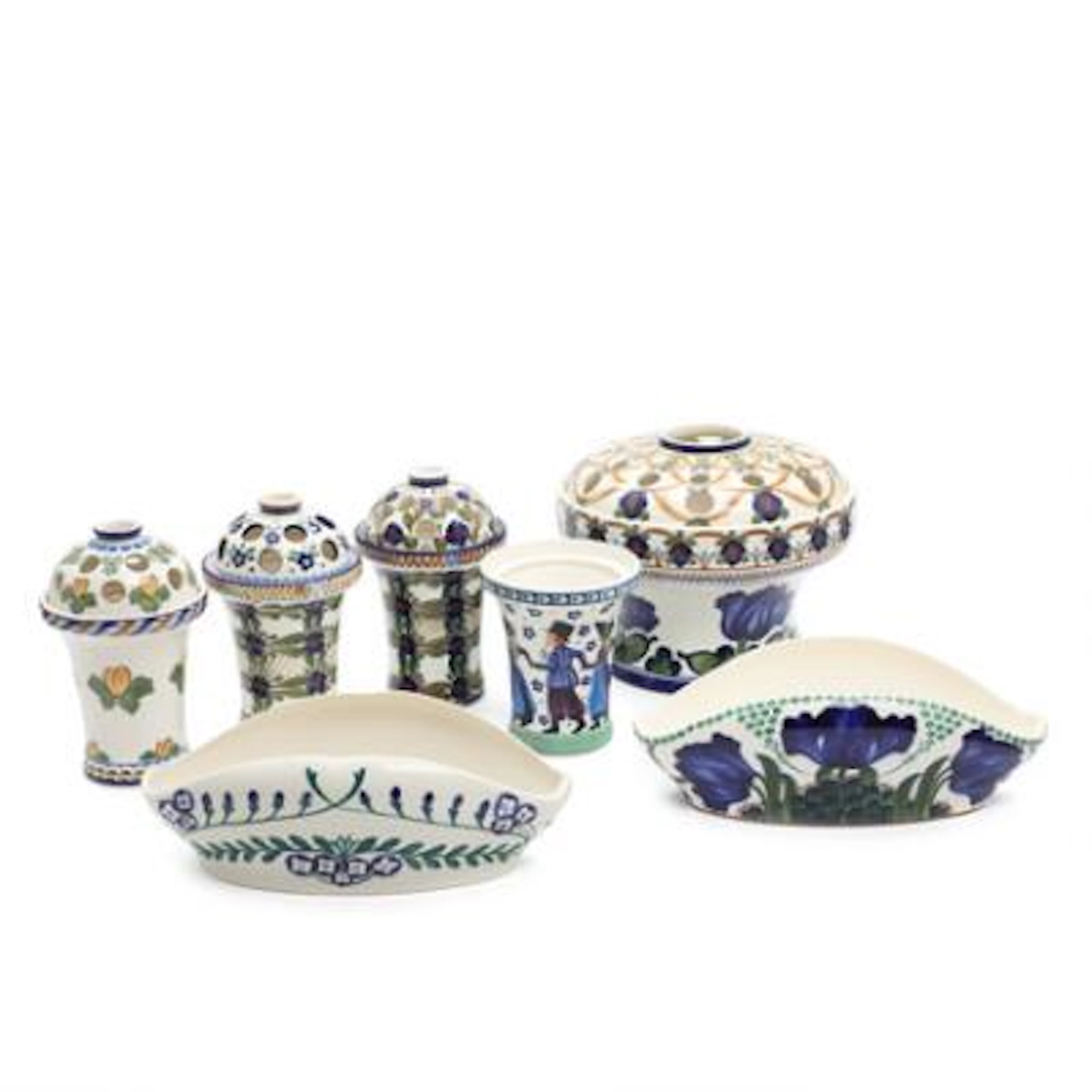 Harald Slott-Møller a.o.: A selection of Aluminia faience ware, comprising