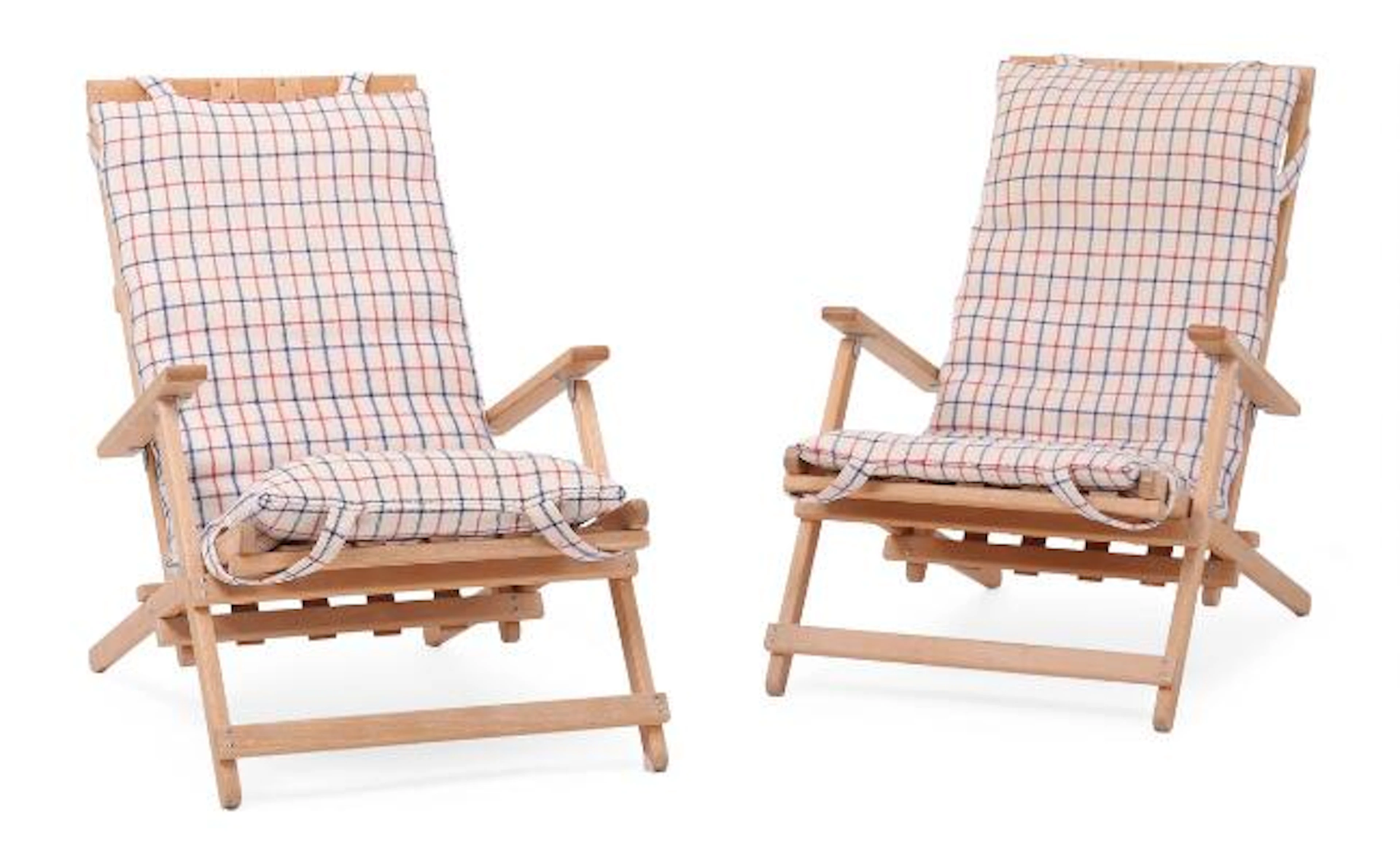 Børge Mogensen: A pair of beech chairs. Cushions upholstered with
