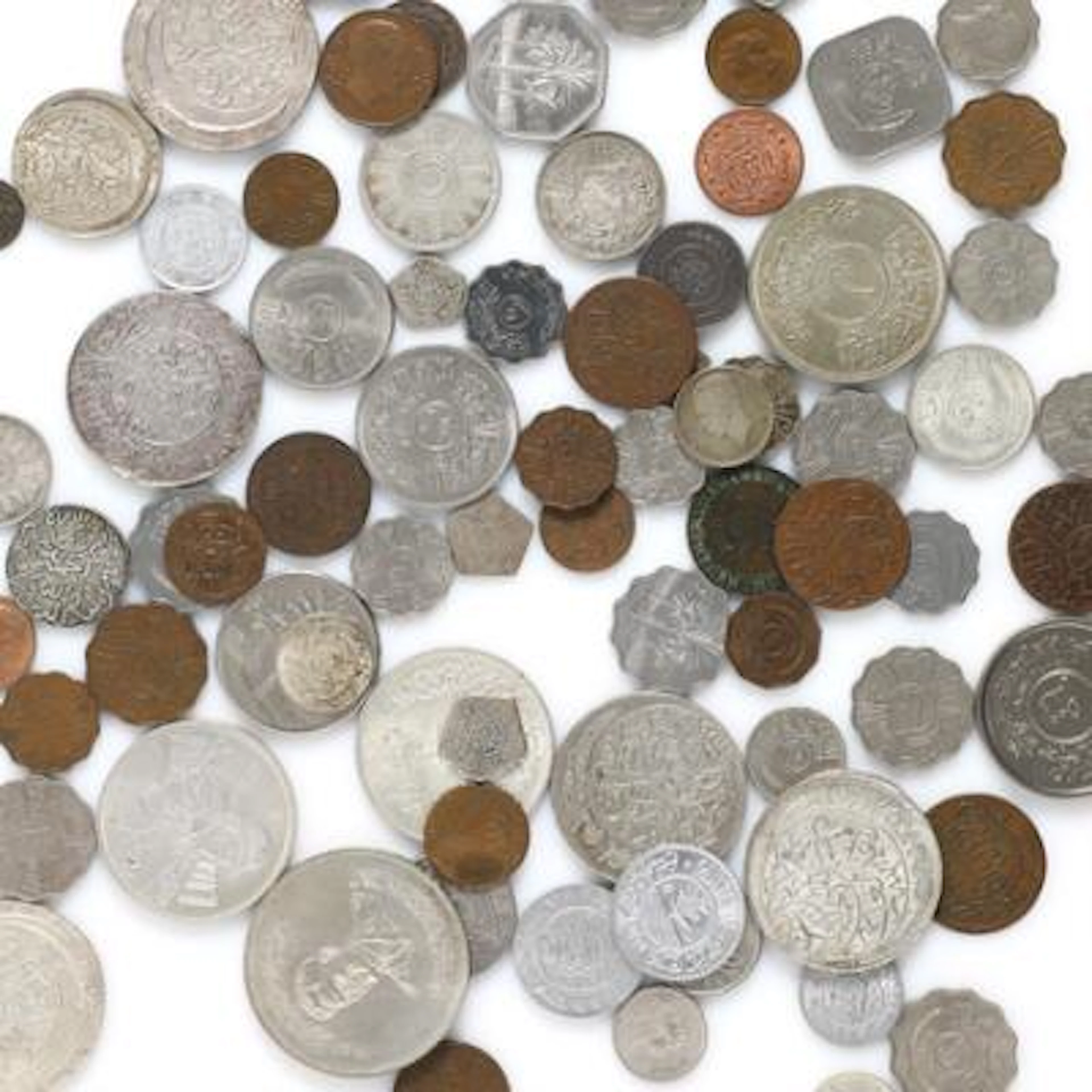 Collection of coins from Iraq, Yemen and Zanzibar, in total 84 pcs