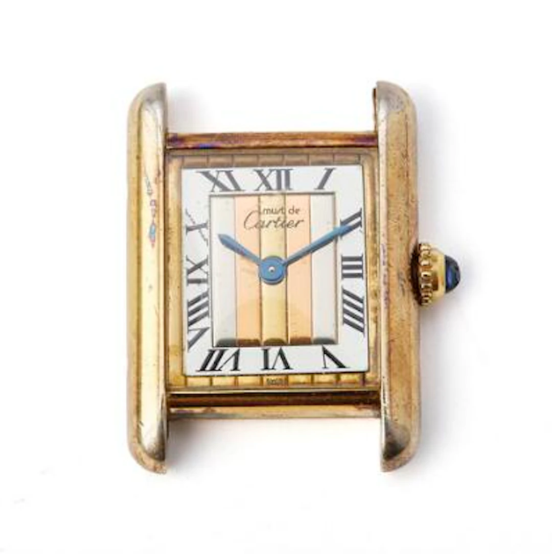 Cartier: Tank Vermeil "Trinity" of silver gilt, ref. 5057. Quartz