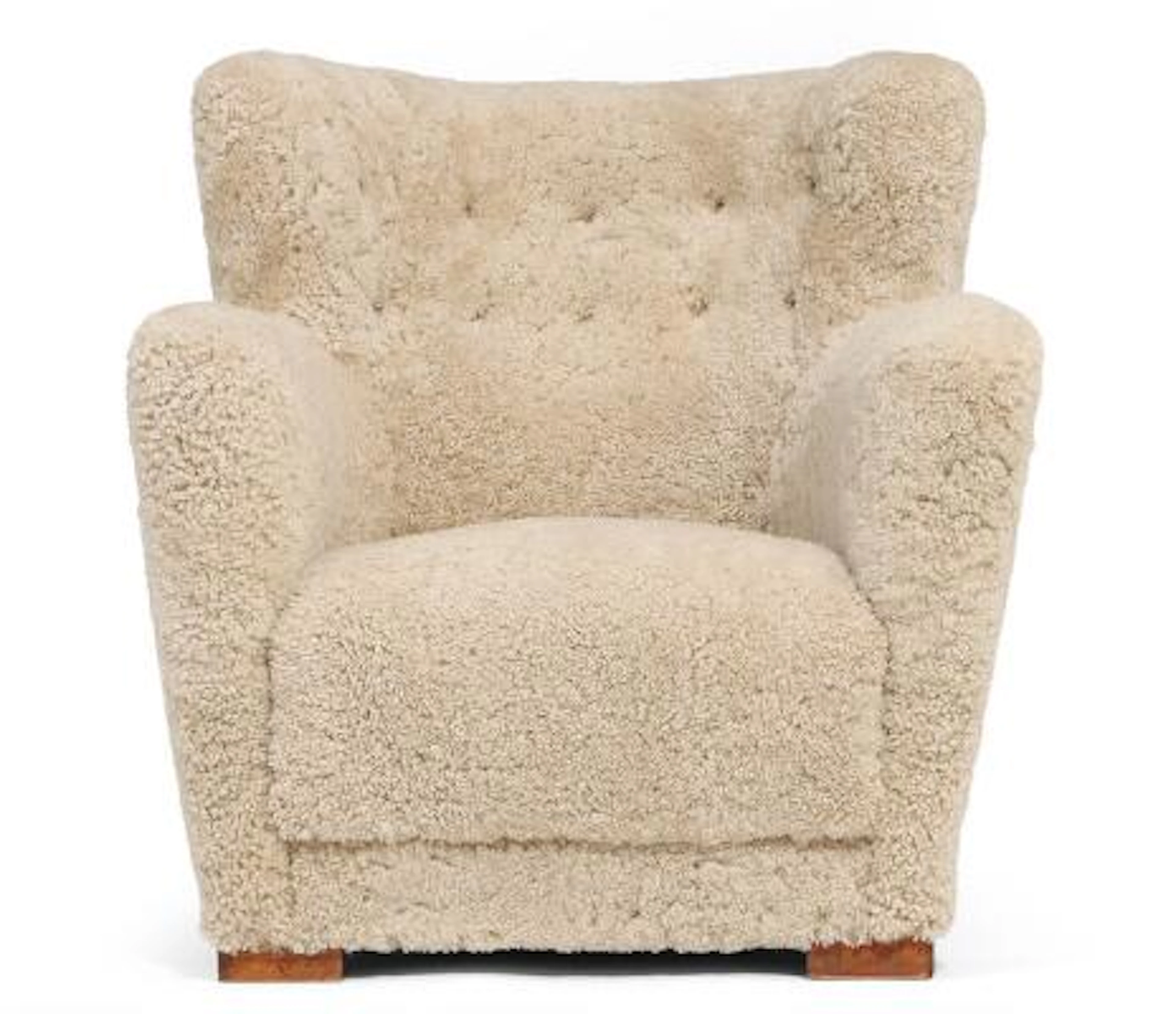 Kaj Gottlob: Easy chair with mahogany legs. Seat, sides and button