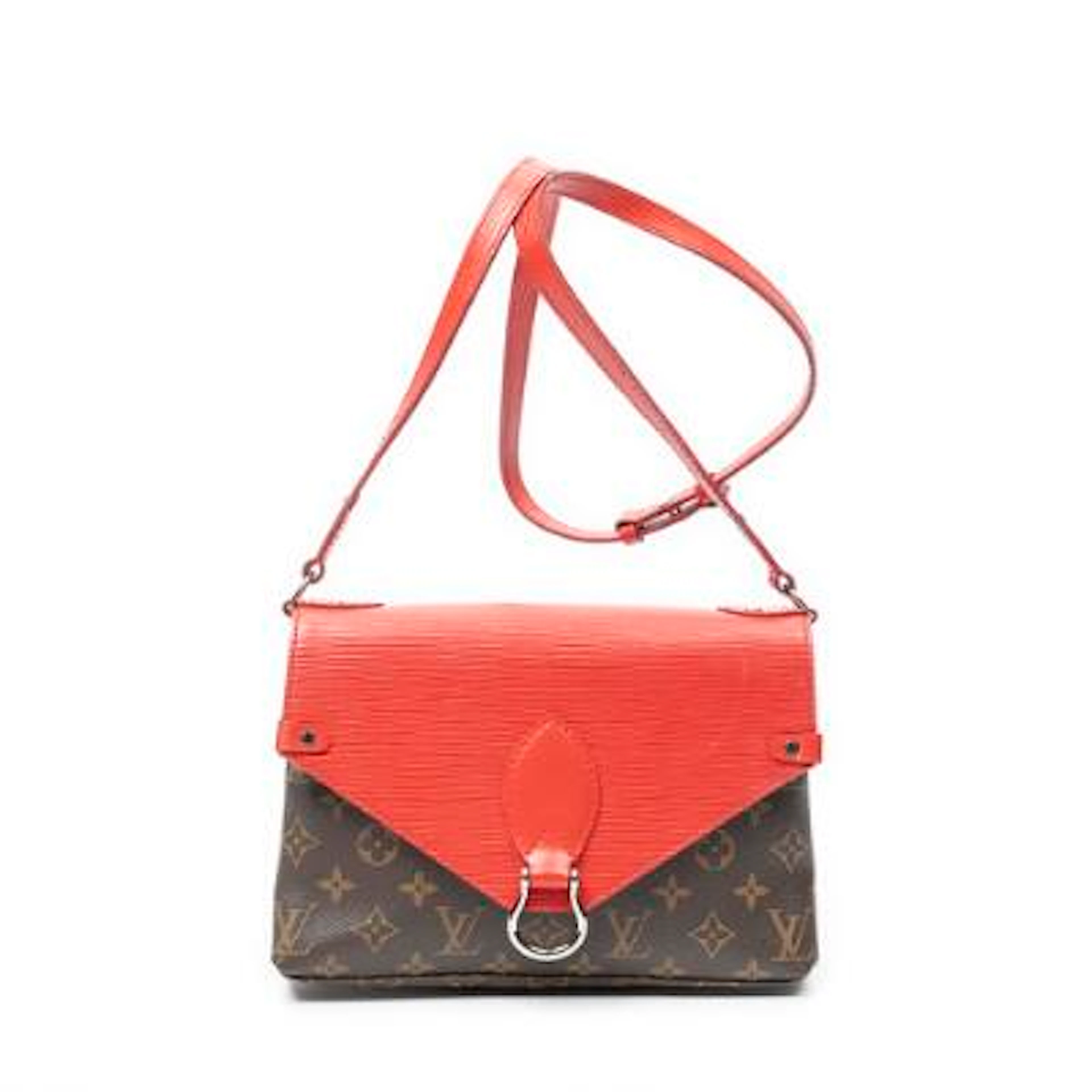 Louis Vuitton: A "Saint Michel" bag in partly red Epi-leather and