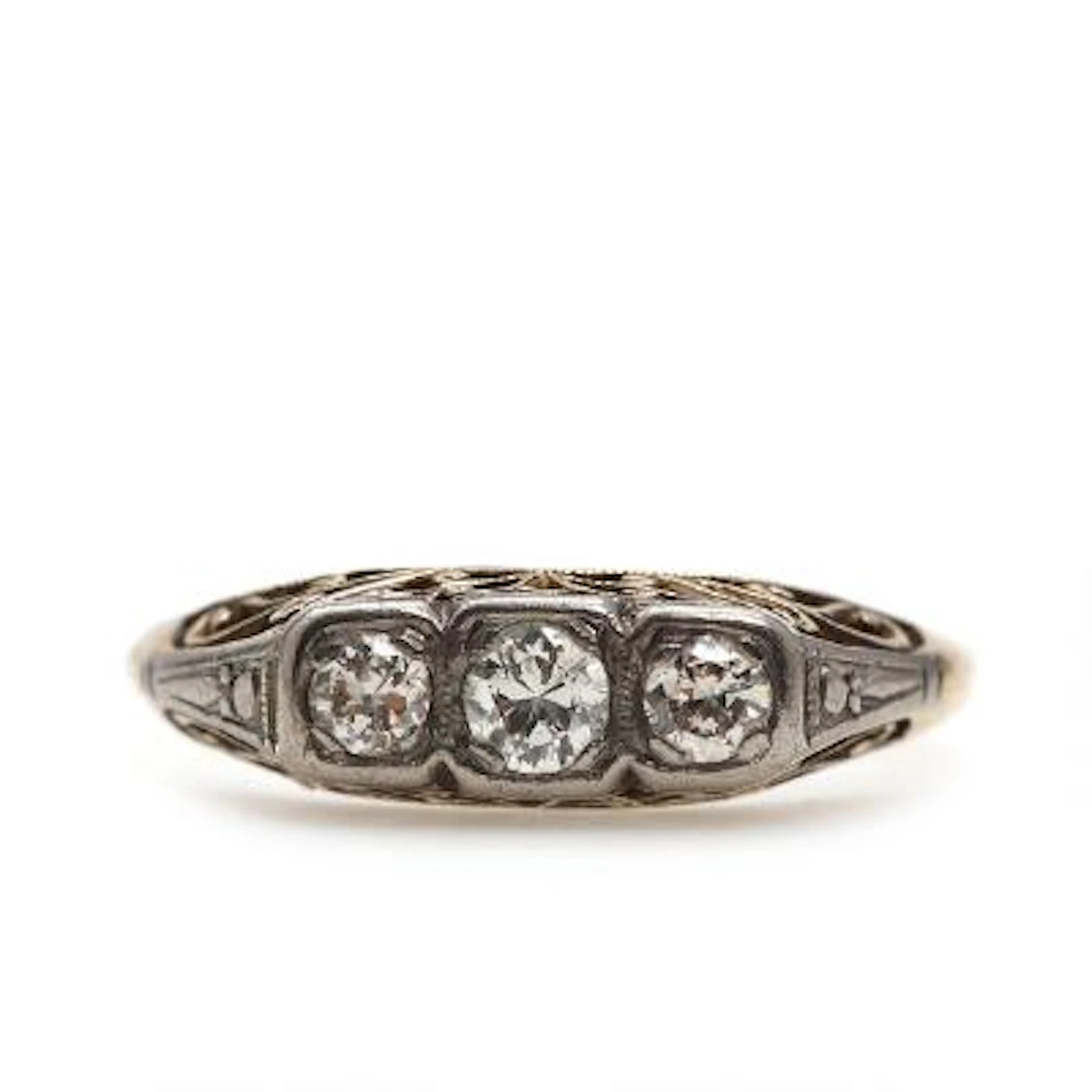A diamond ring set with diamonds, mounted in 18k gold. Size app. 56.