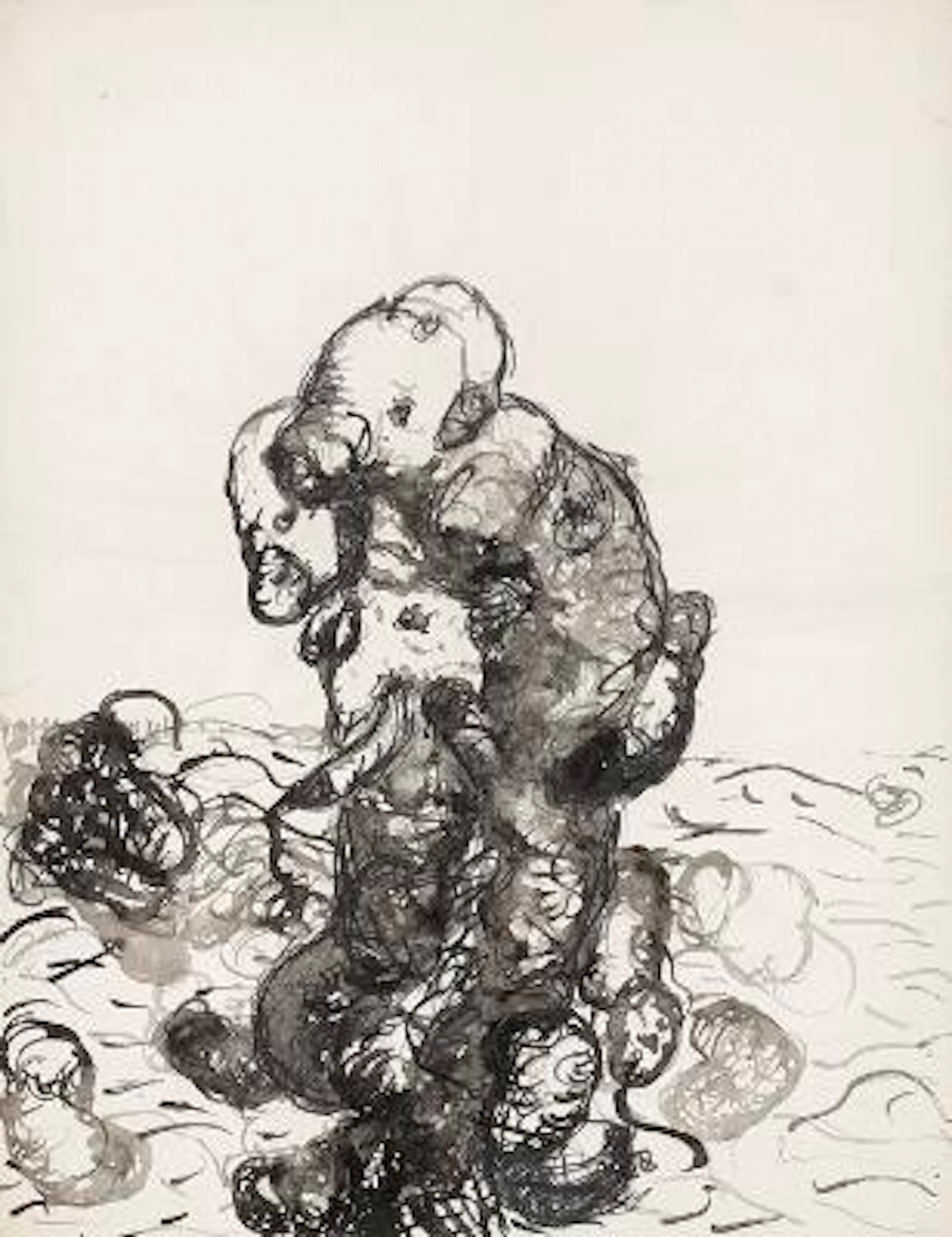 Georg Baselitz: "Tierstück", 1965. Signed indistinctly GB. Indian