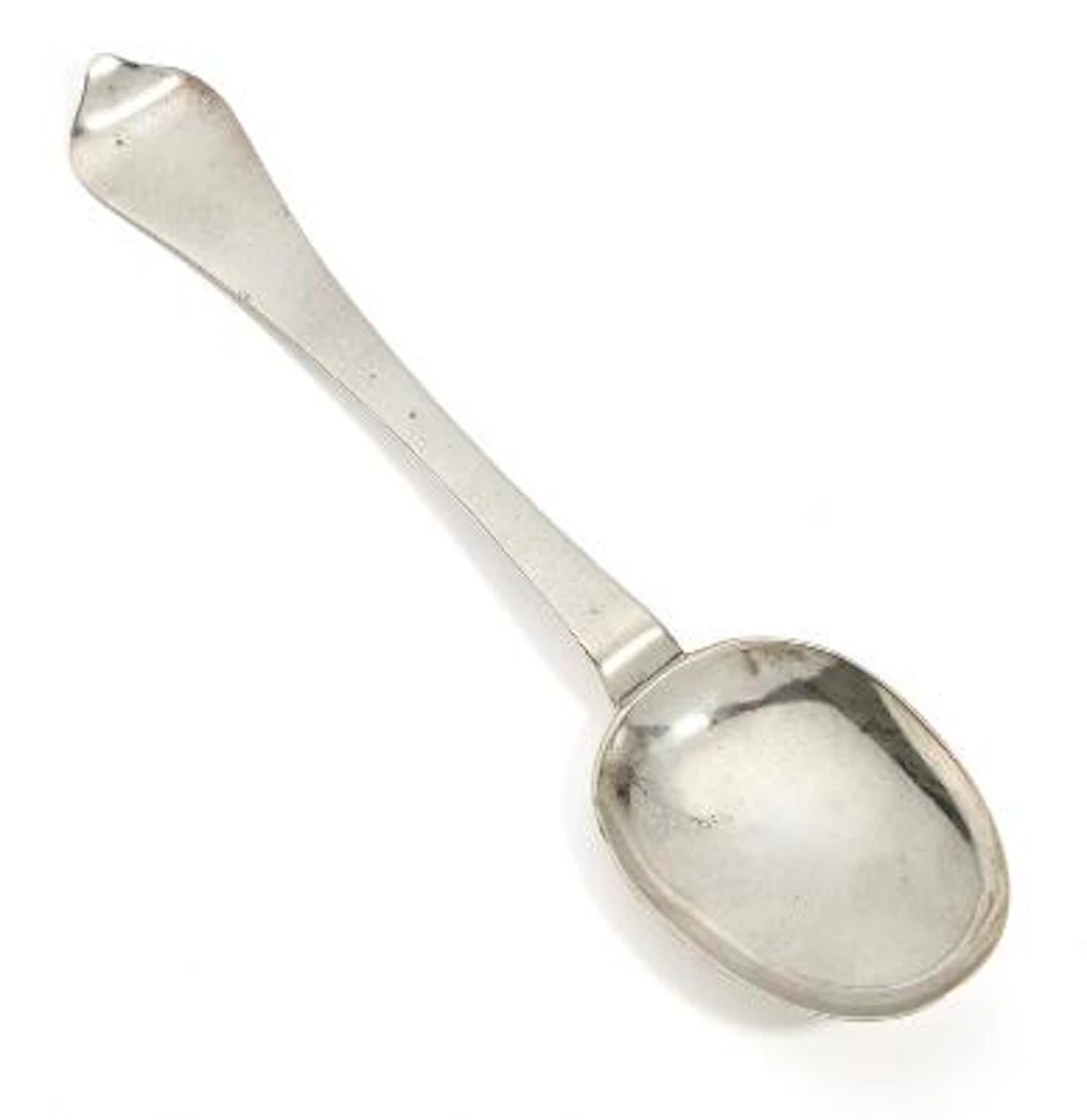 A Danish Baroque silver rat-tail spoon. Maker Morten Christensen Kirchhof