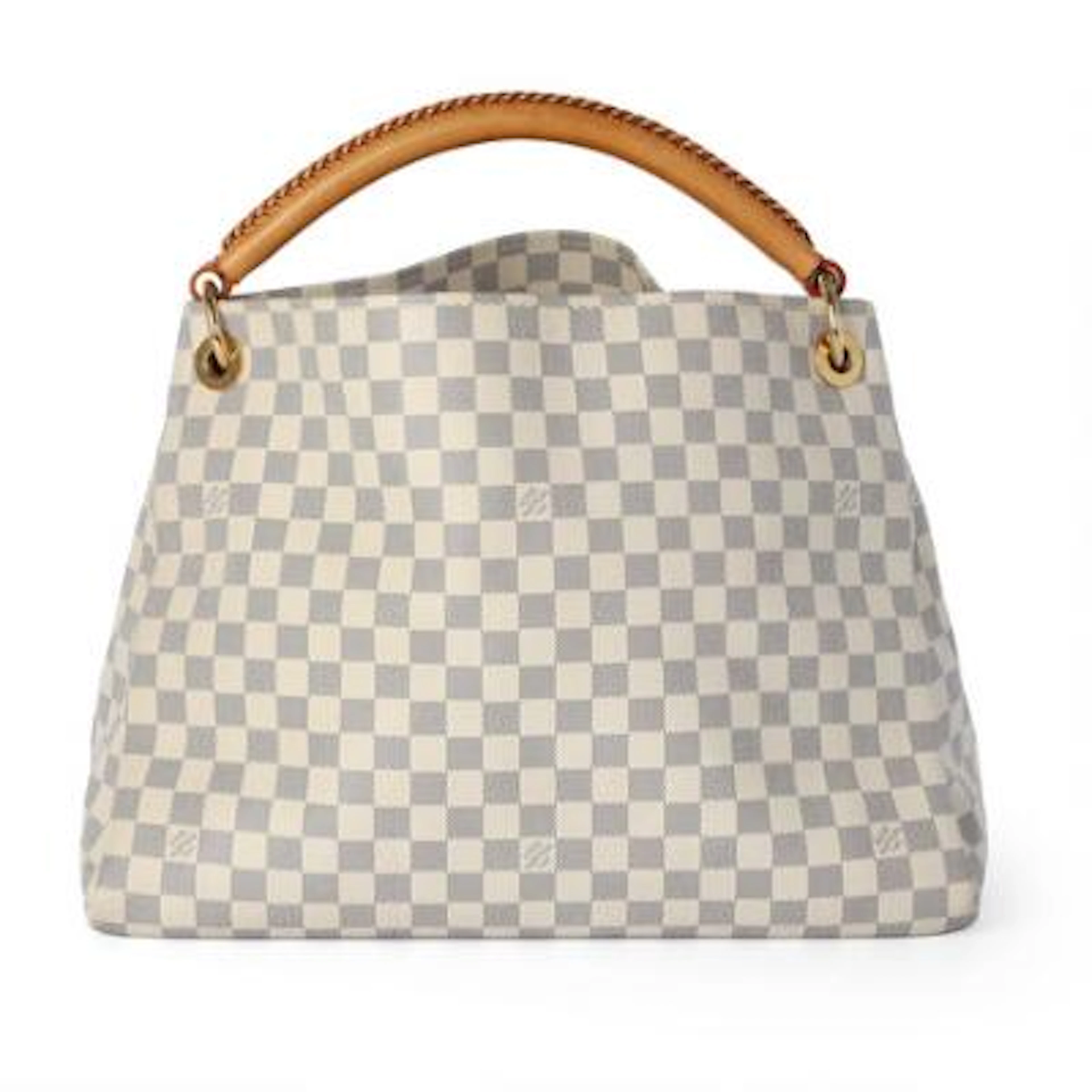 Louis Vuitton: An "Artsy" bag of white and grey Damier Azur with brown