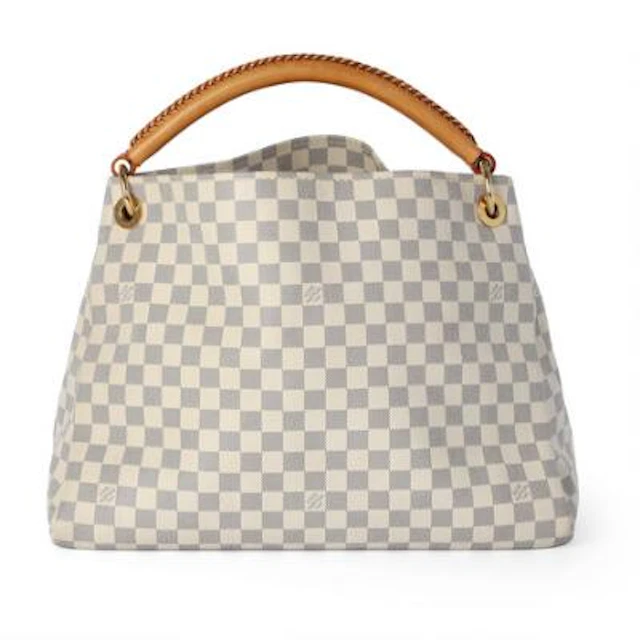 Louis Vuitton: An "Artsy" bag of white and grey Damier Azur with brown