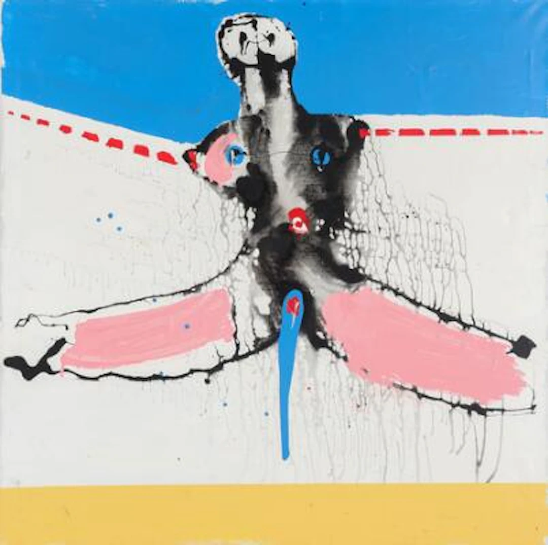 J.V. Martin: Untitled, erotic composition. Synthetic paint on canvas.