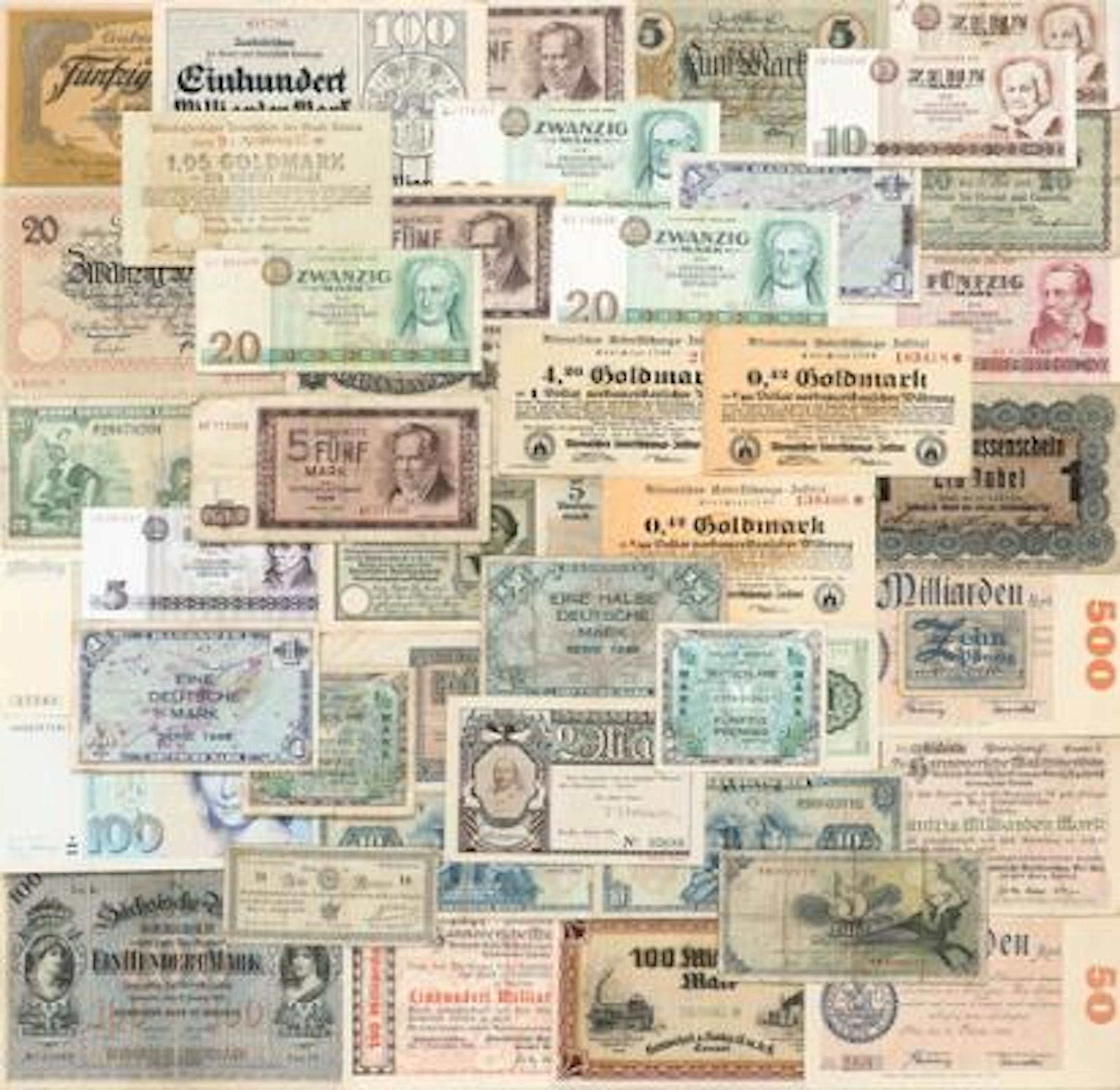 Germany, collection of banknotes from various series as well as a