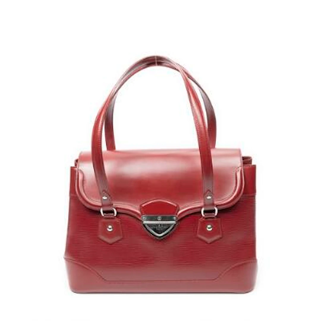 Louis Vuitton: A "Bagatelle" bag in burgundy Epi-leather with two