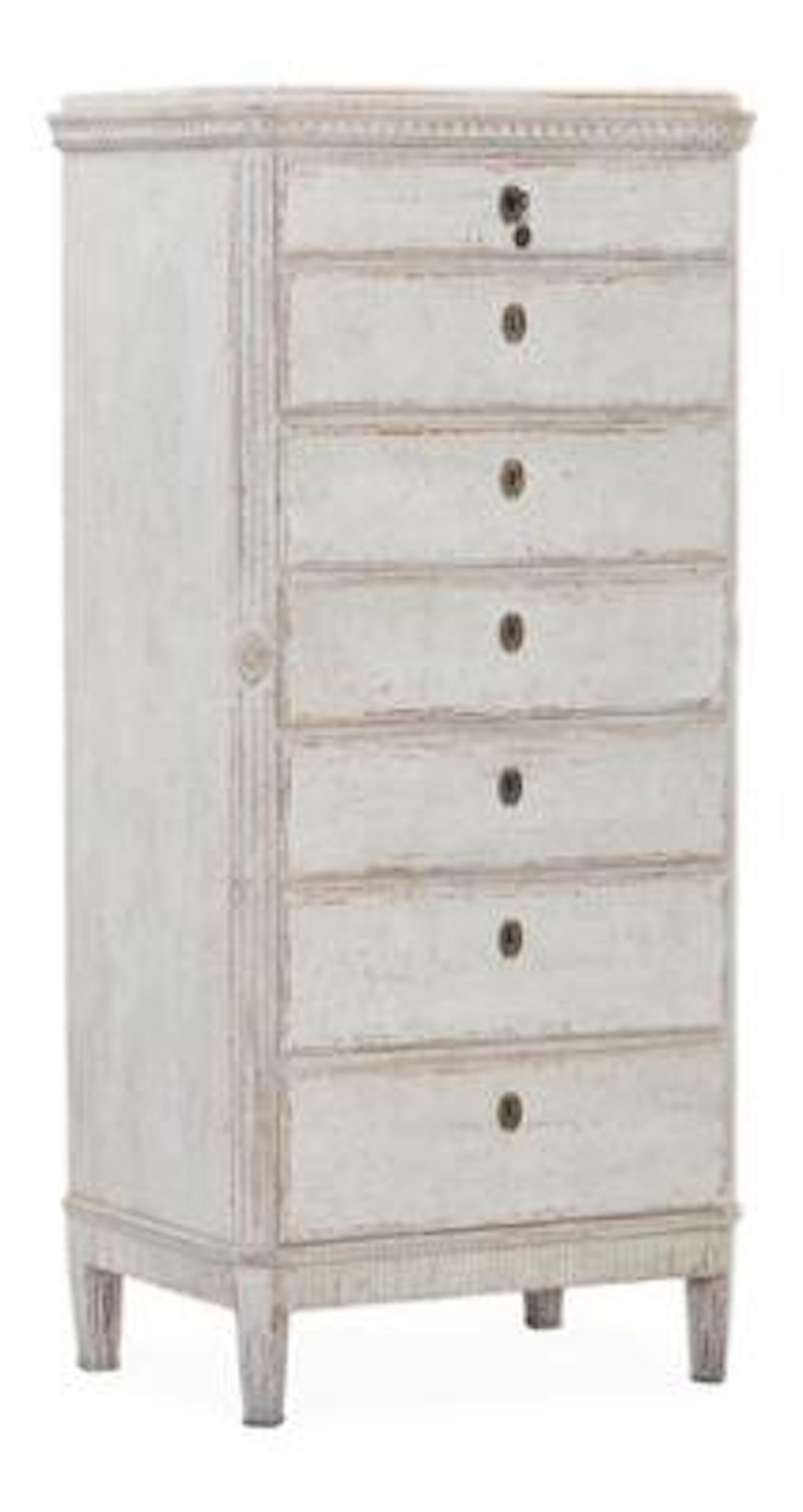 Tall painted Gustavian style chest-of-drawers. Sweden, c. 1940. H.