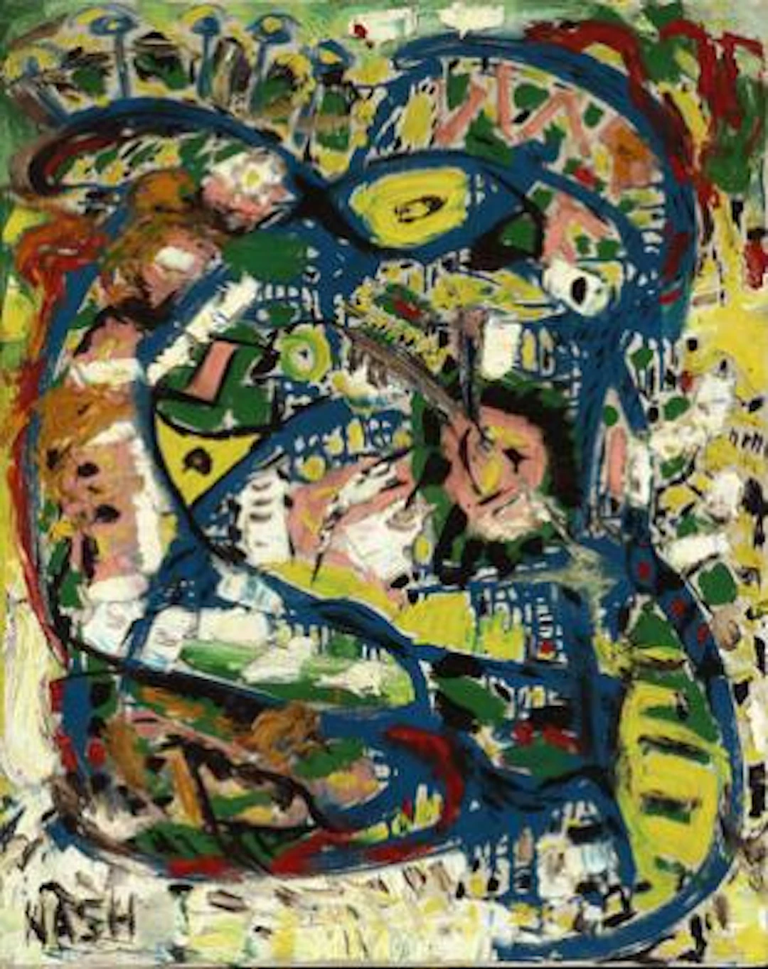 Jørgen Nash: Untitled, Signed Jørgen Nash 1964. Oil on canvas. 76