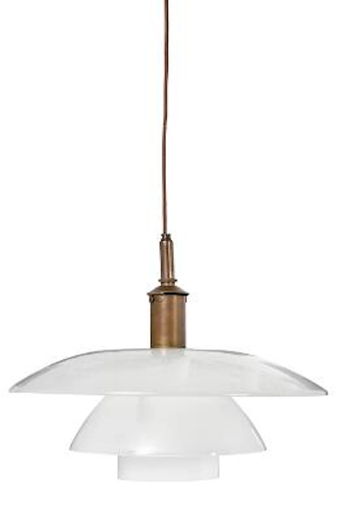 Poul Henningsen: "PH-5/5". Rare, very early pendant with patinated
