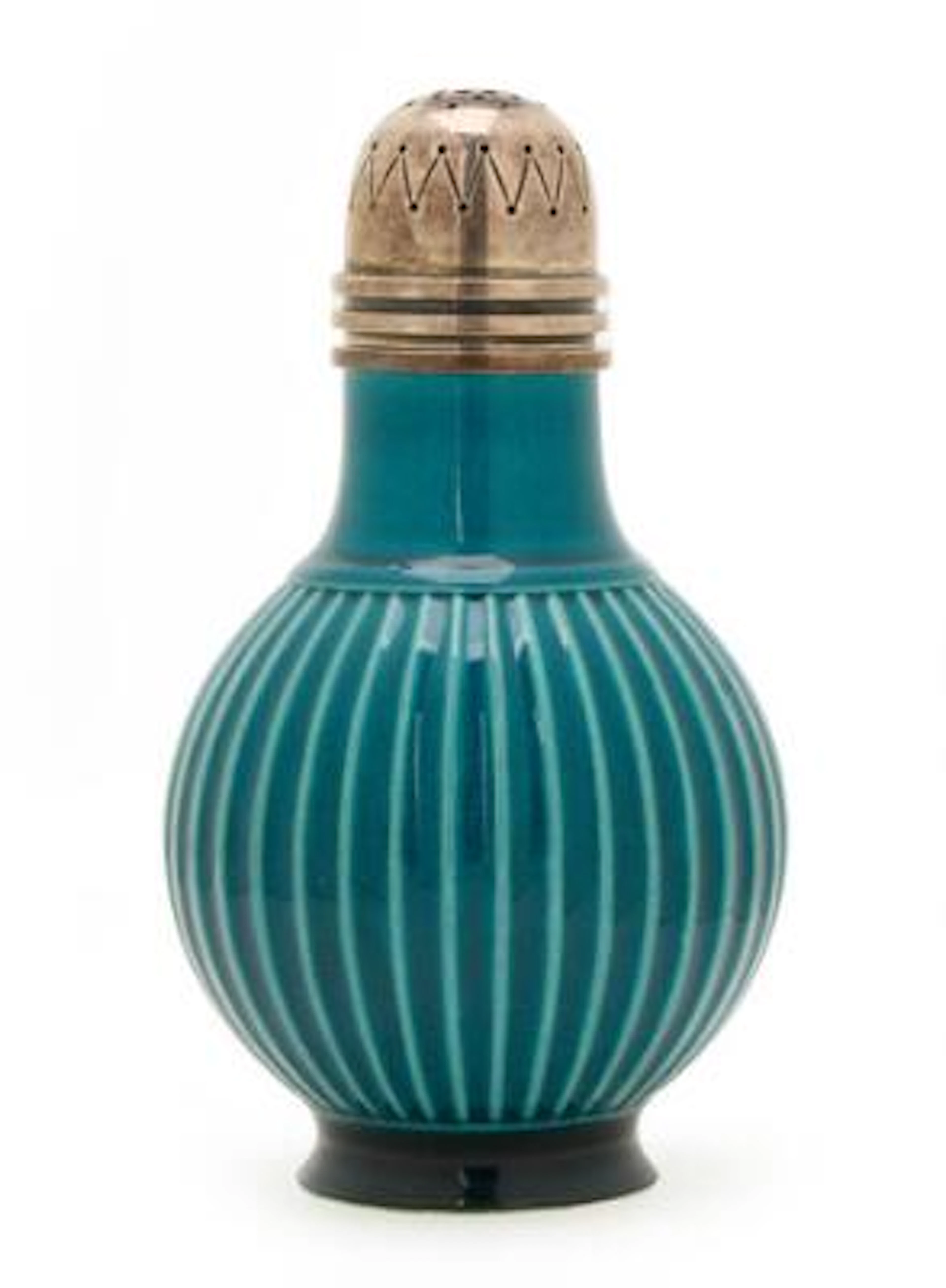 Harald Nielsen: An Art Deco blue glazed porcelain sugar caster with