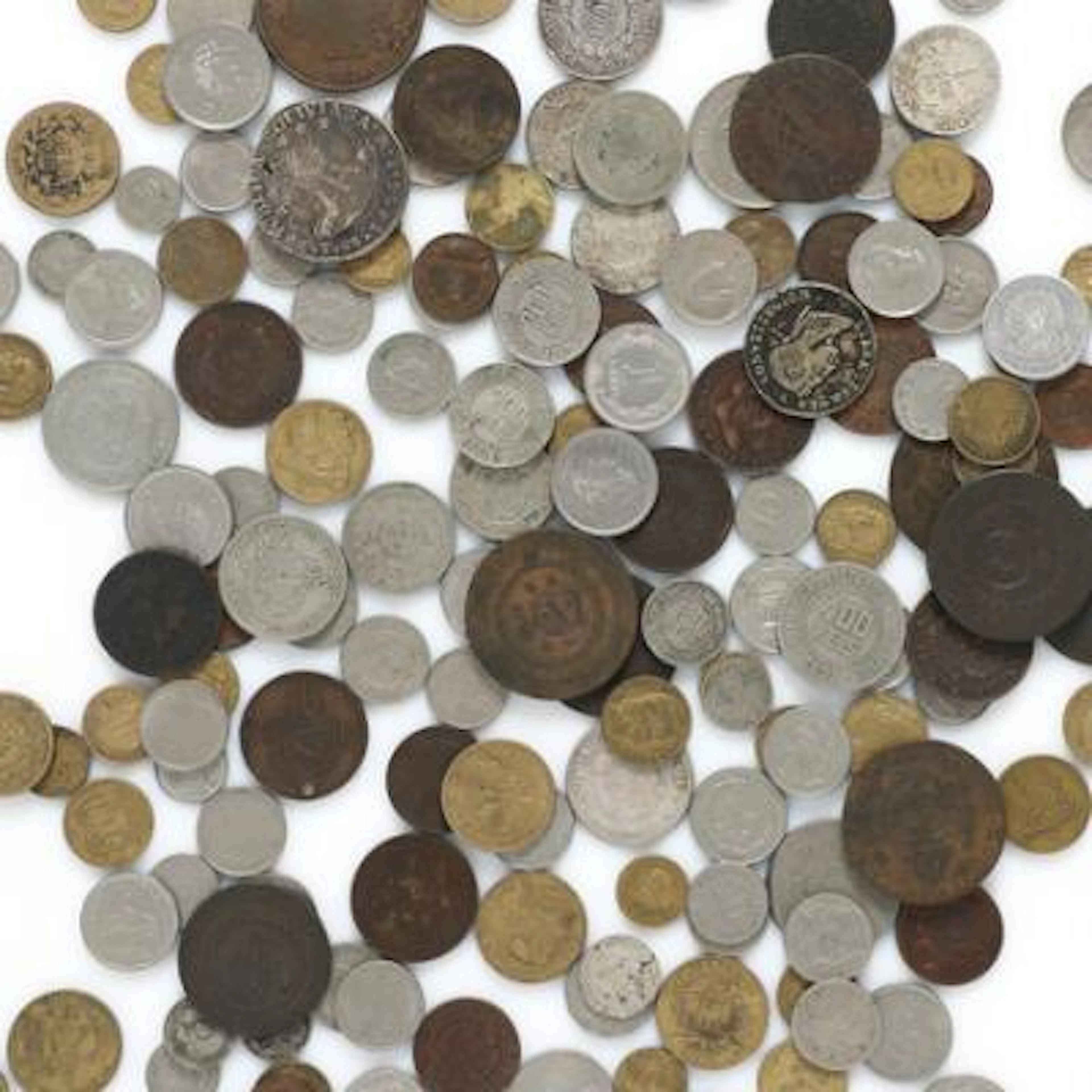 Collection of coins from Argentina, Bolivia and Brasil, in total 159