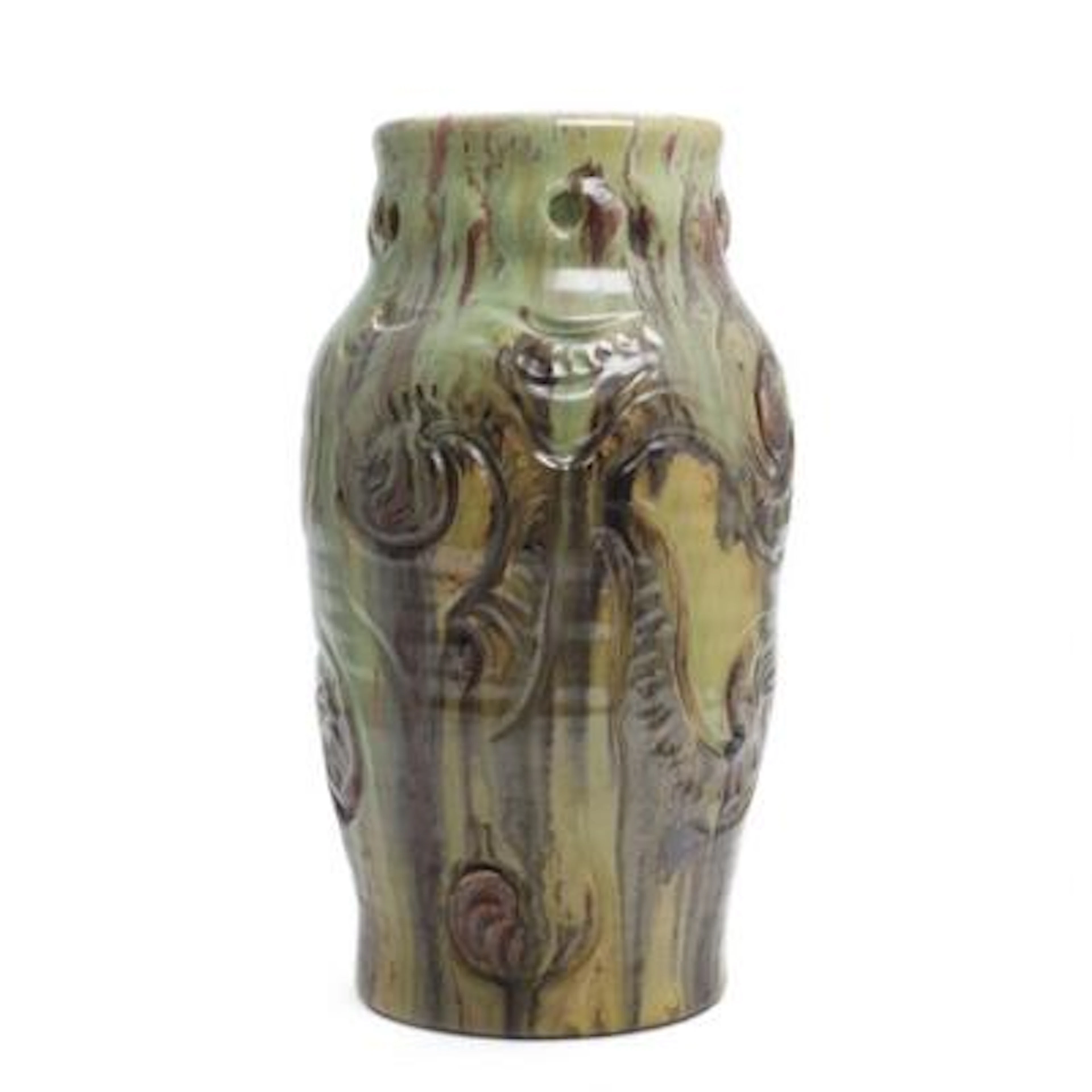 Michael Andersen: Art Nouveau earthenware vase with incised, organic
