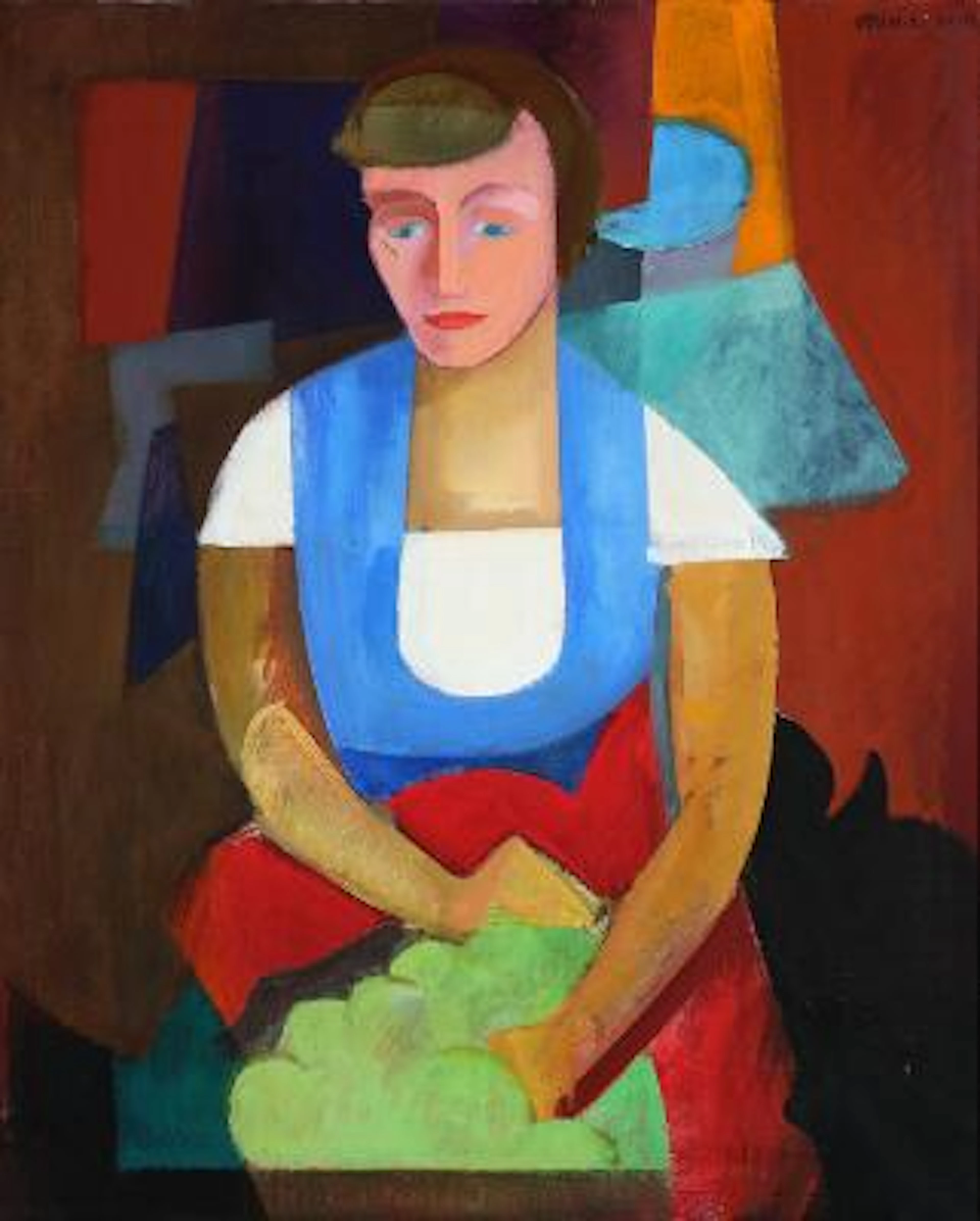 Otto H. Svensson: Woman sitting. Signed Otto H. S. 50–51. Oil on canvas.