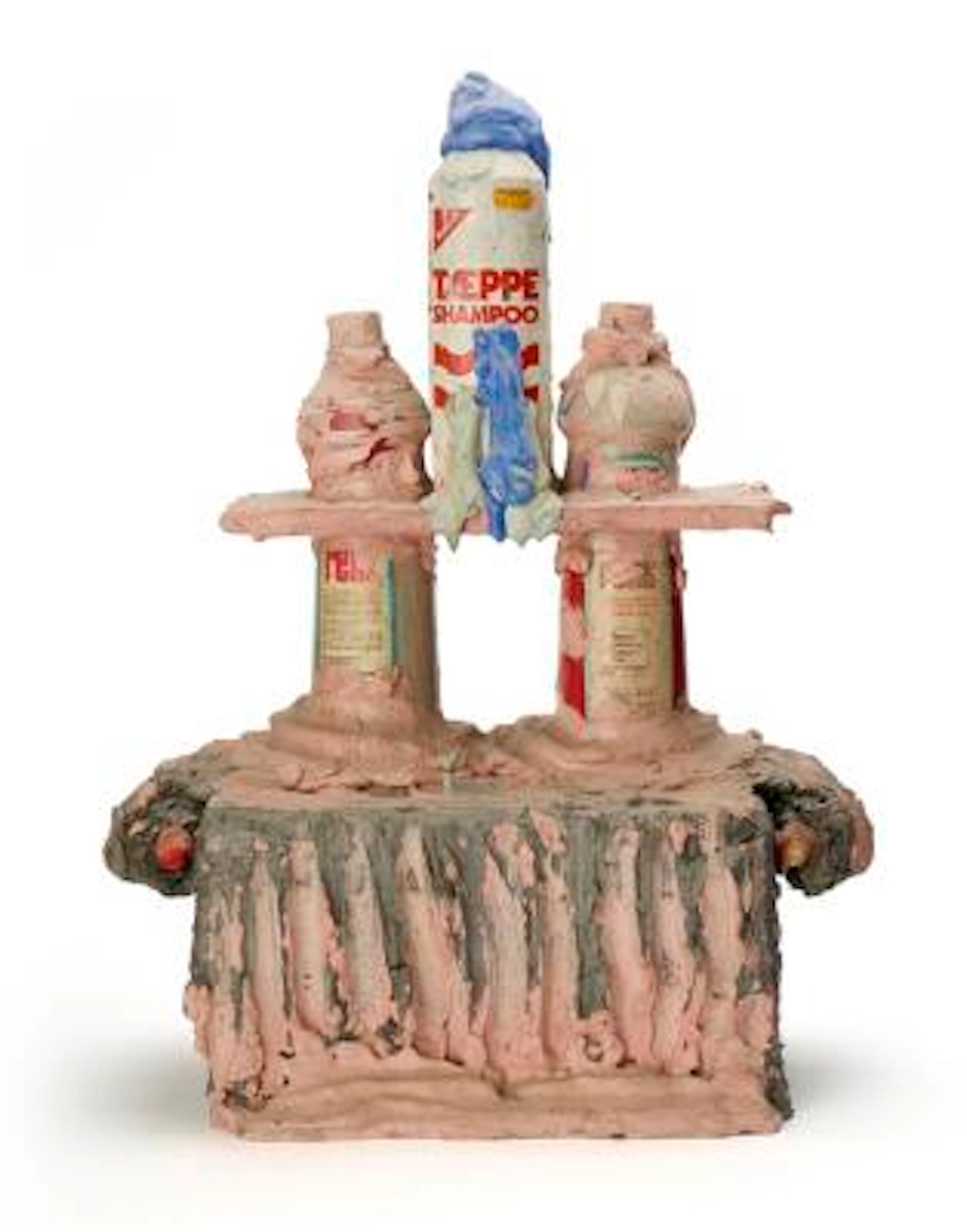 Ubekendt kunstner: Architectural object. Painted plaster in pale pink