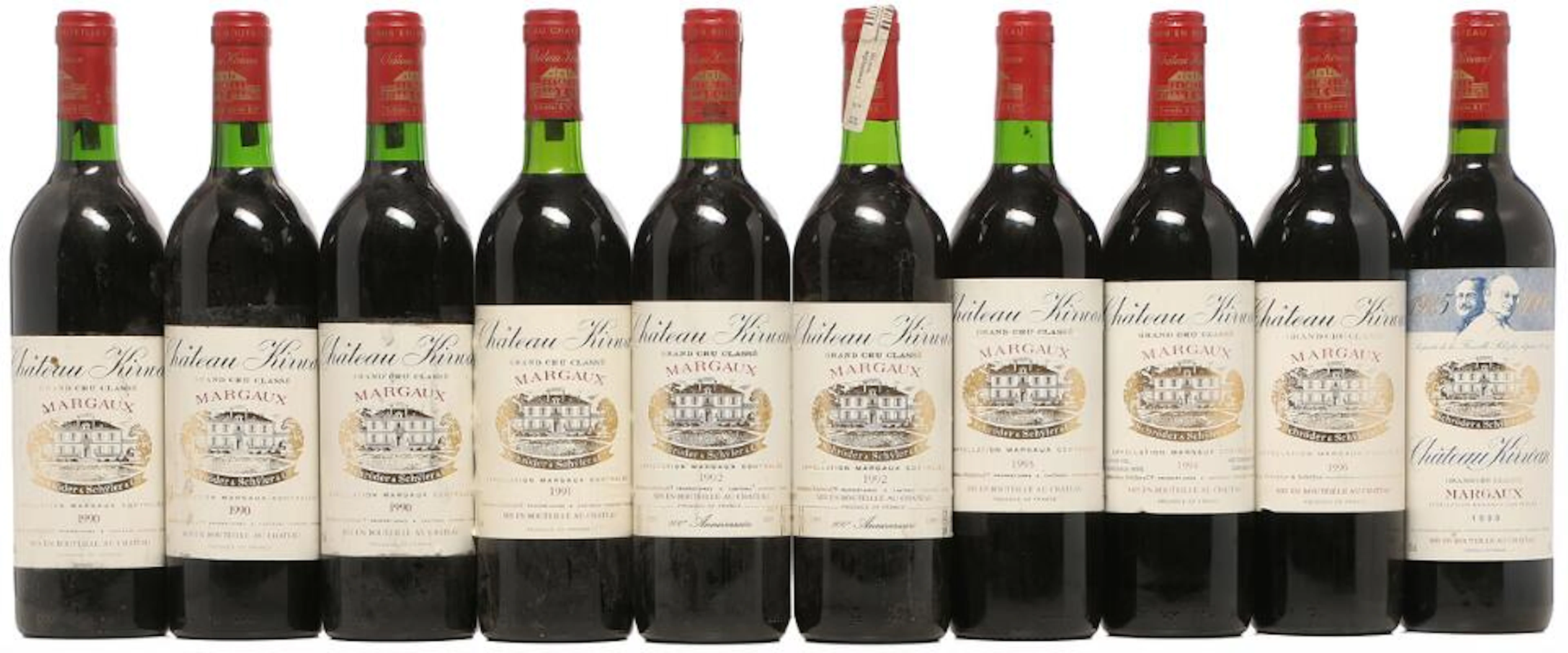 3 bts. Château Kirwan, Margaux. 3. Cru Classé 1990 A-A/B (bn). etc.