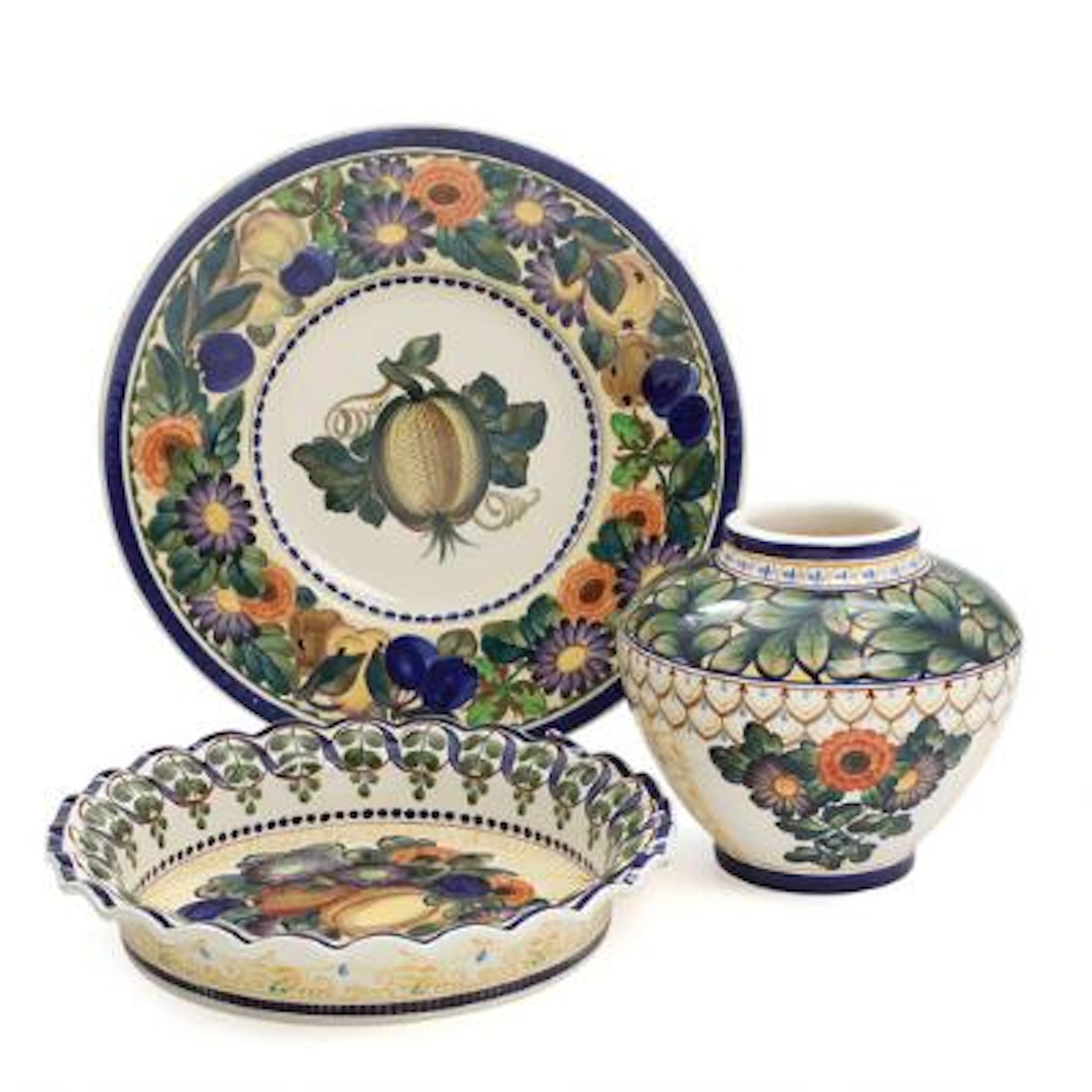 Harald Slott-Møller, Chr. Joachim: Faience wall platter, shallow bowl