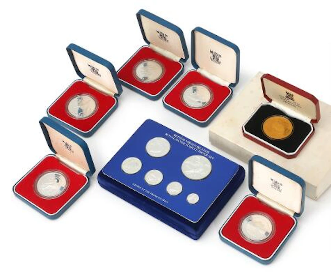 Collection of Silver Coins Issued on the Occasion of Elizabeth II's