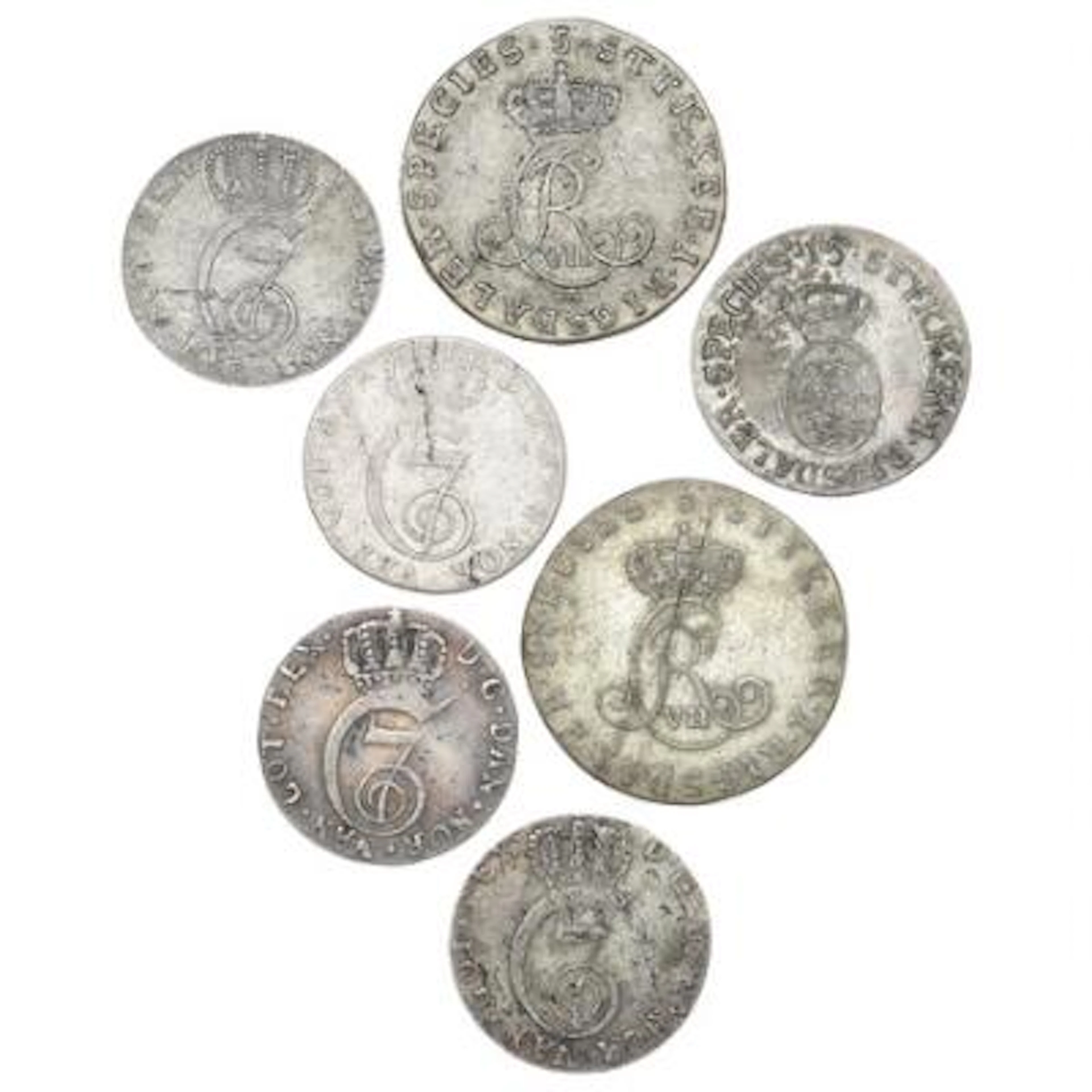 Norway, Christian VII, collection of coins, in total 15 pcs – Bruun