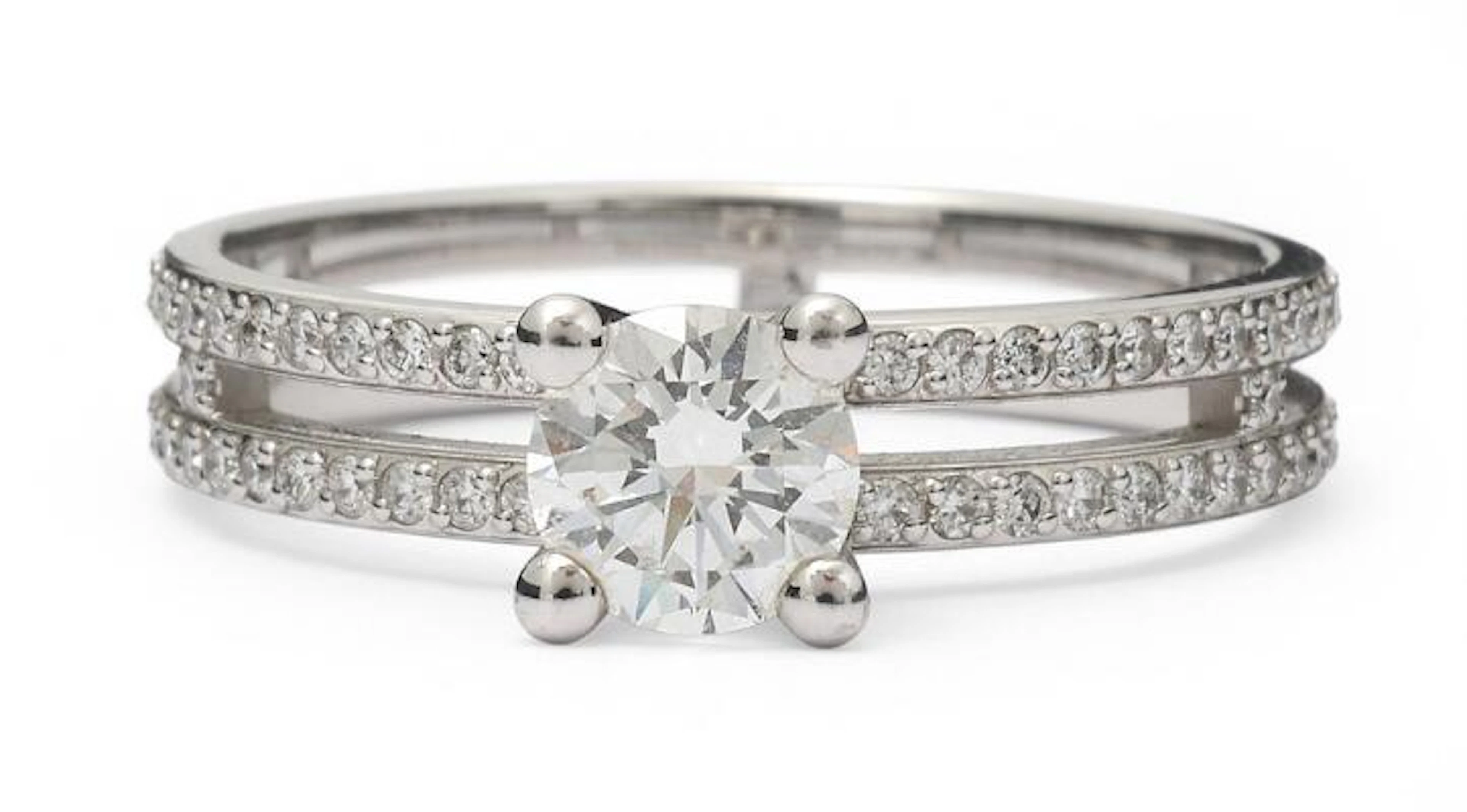 Hermès: An "Ariane" diamond ring set with numerous brilliant-cut diamonds