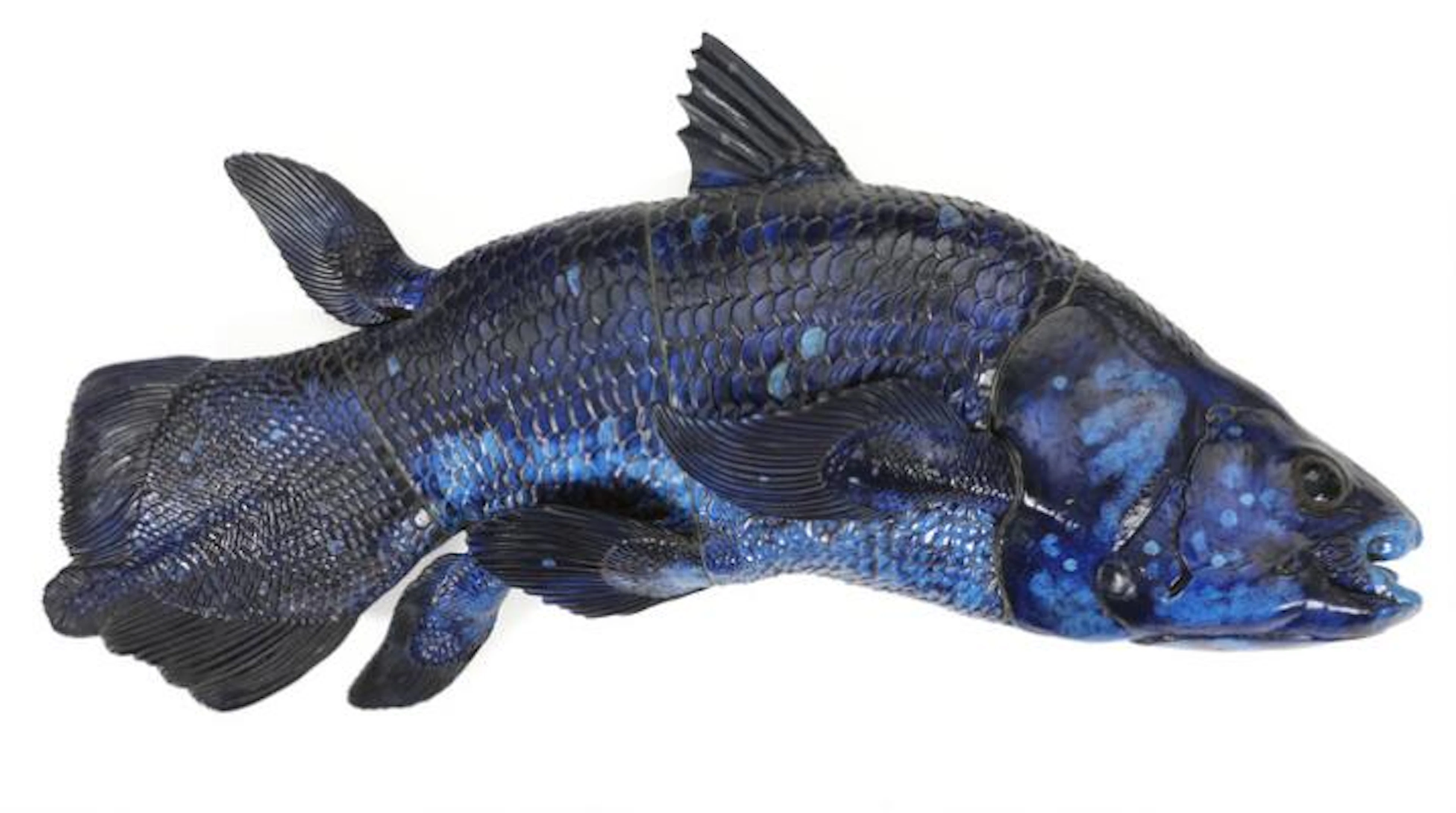 Jeanne Grut: “Blue fish”/“Coelacanth”. A Royal Copenhagen faience