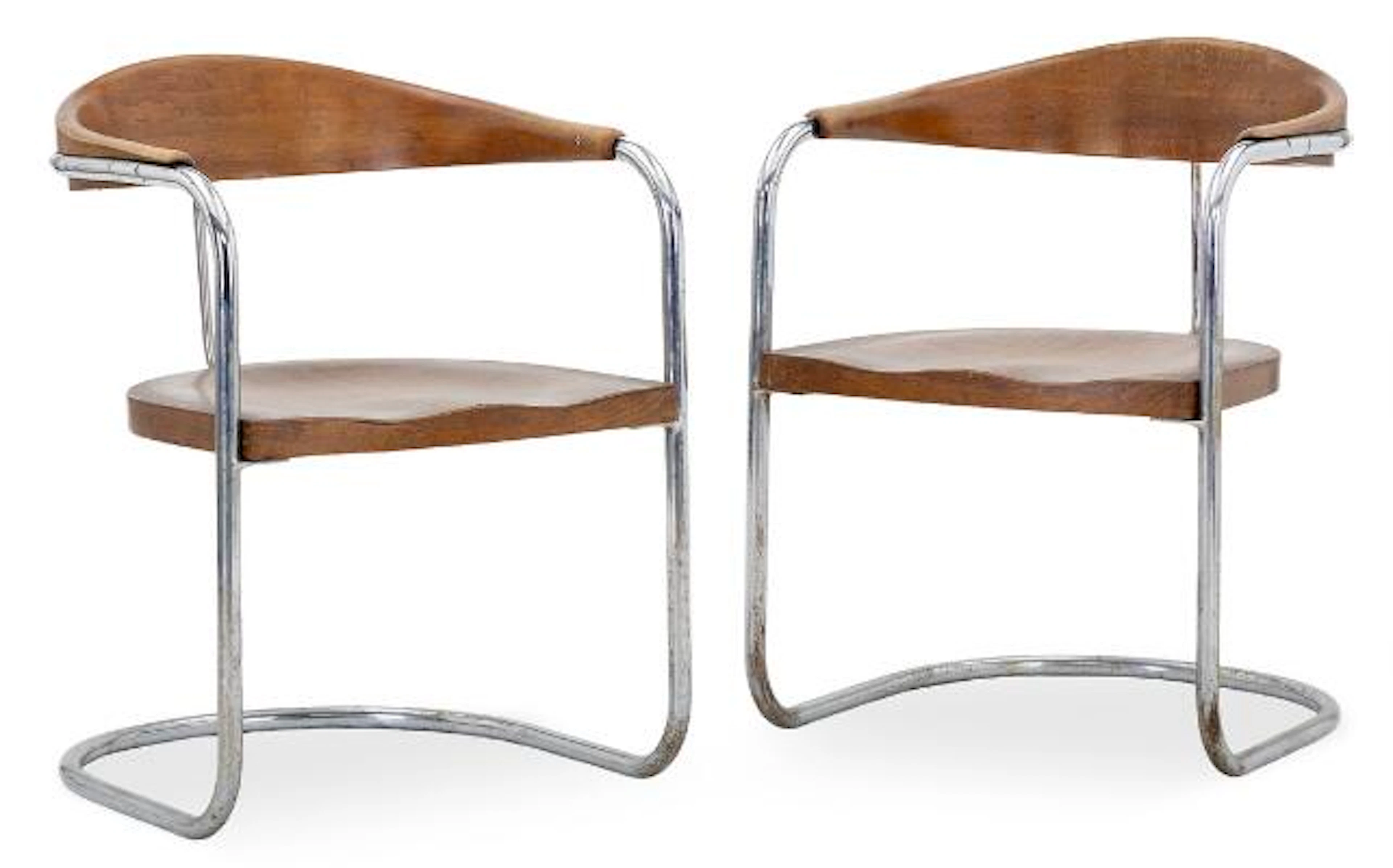 Hans & Wassili Luckhardt: A pair of original cantilever chairs with