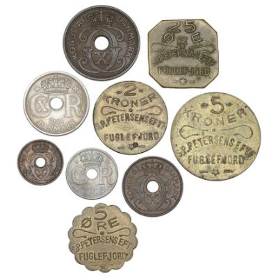 Faroe Islands, 1, 2, 5, 10 and 25 øre 1941, Sieg 1–5, complete set;