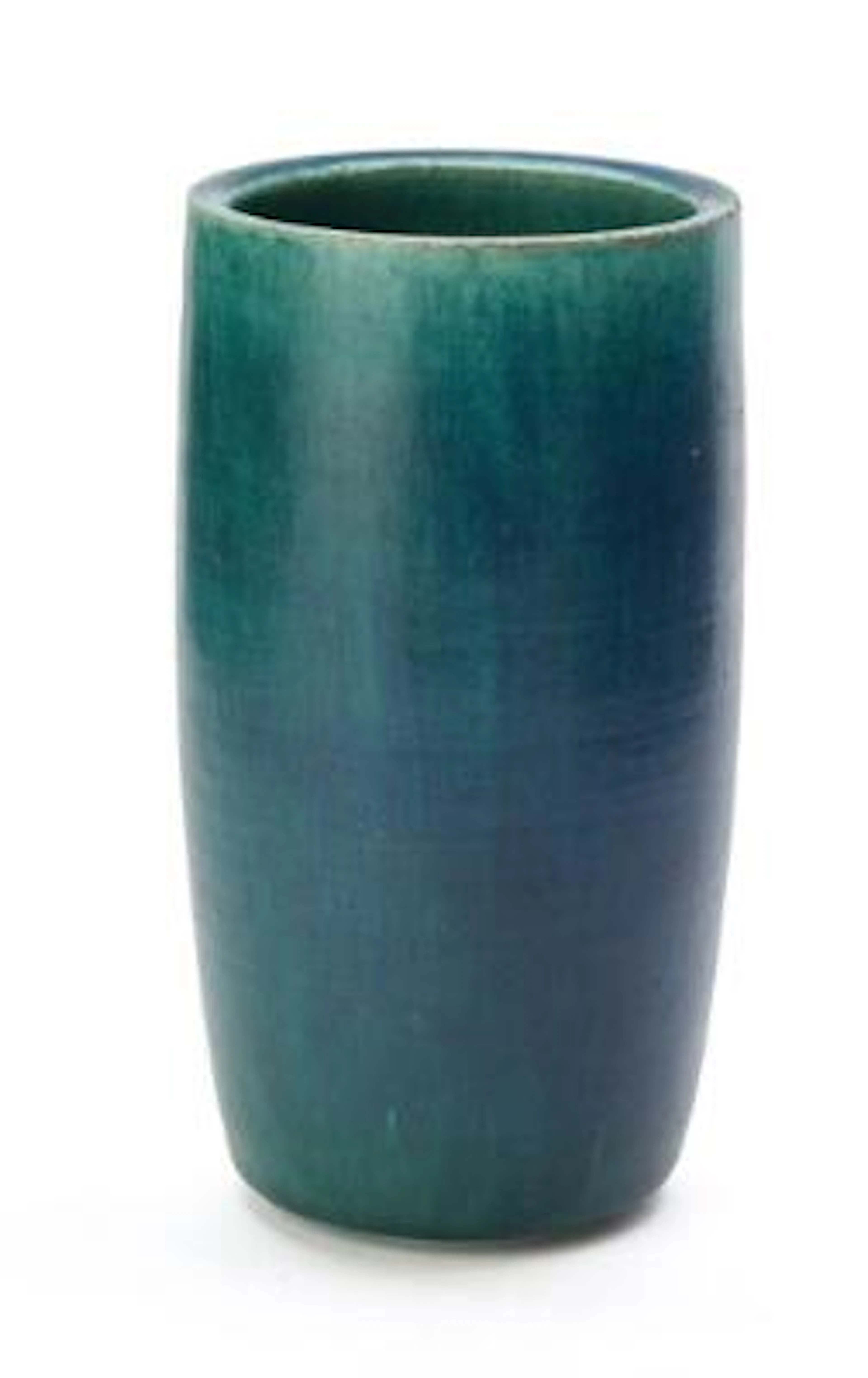 Edith Sonne: A tall stoneware vase. Decorated with turquoise-blue